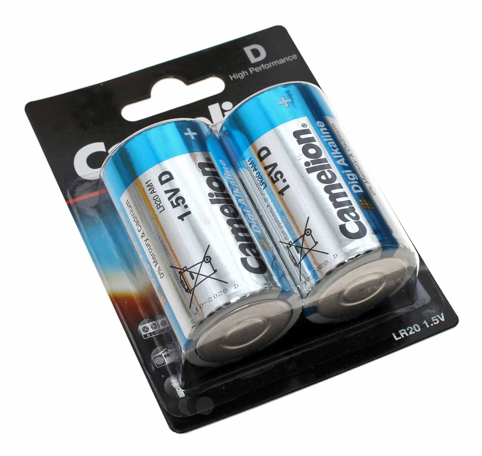 2er Pack Camelion Digi Alkaline Batterien Mono D, LR20, MN1300, AM1, 1,5V, 21000mAh