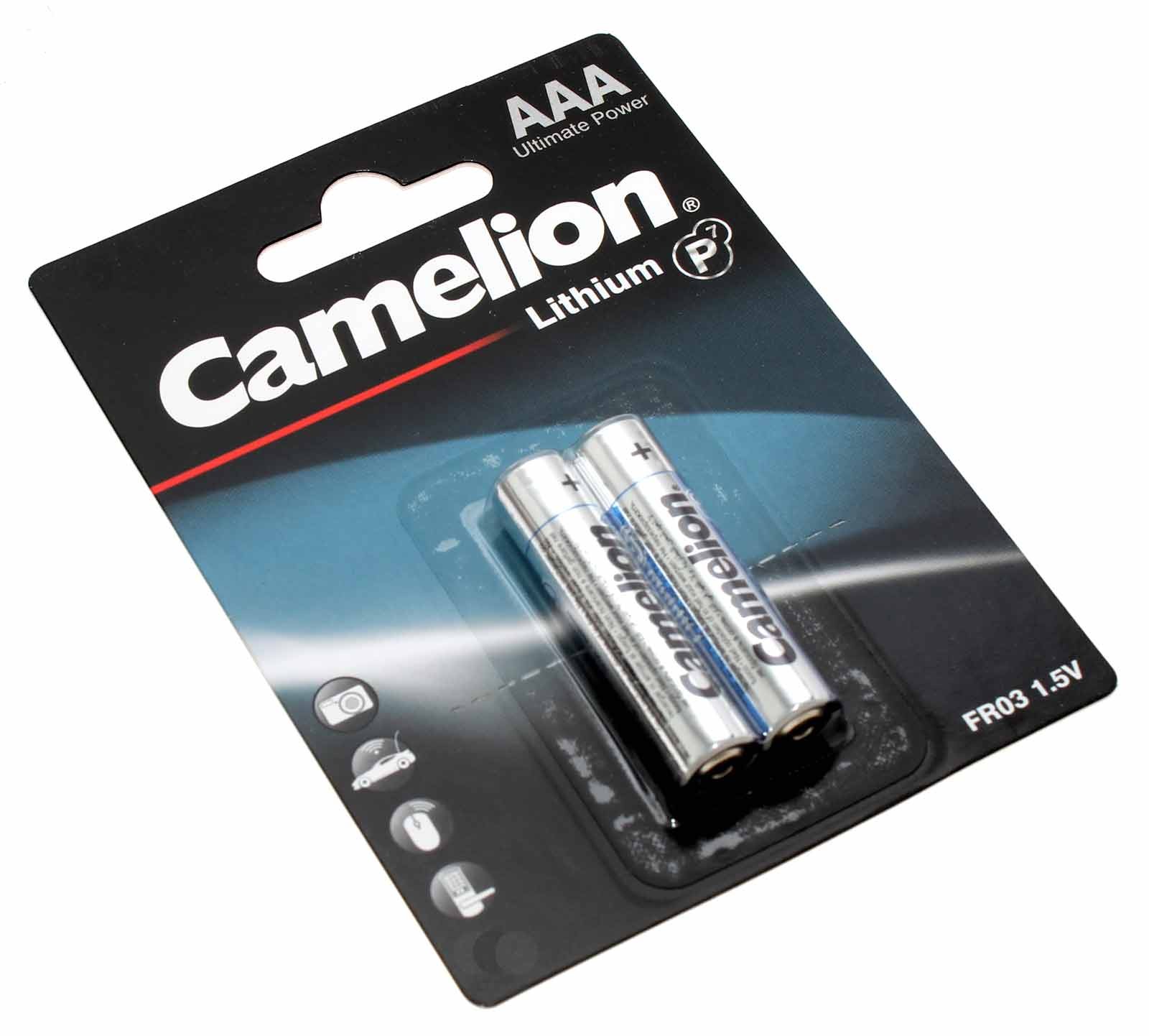 2er Pack Camelion FR03 [FR03-BP2] Lithium AAA Micro Batterie, LR03, AM4, UM4, LR03N, 24A, 1,5V, 1100mAh