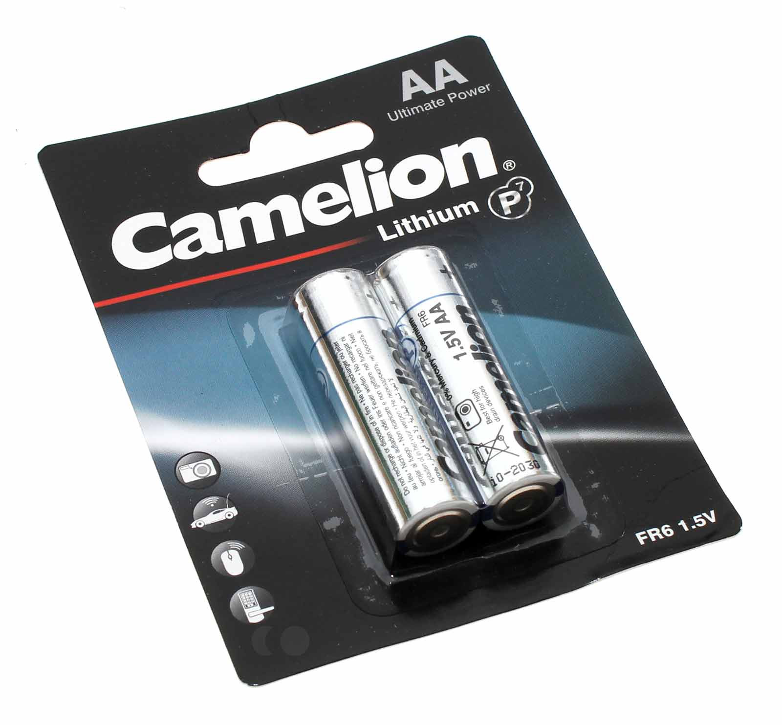 2er Pack Camelion FR6 [FR6-BP2] Lithium AA Mignon Batterie, LR6, AM3, MN1500, E91, 1,5V, 2900mAh