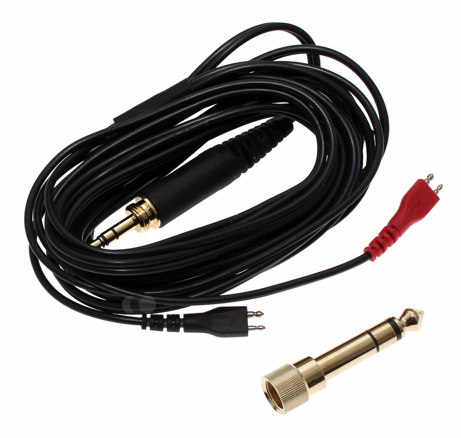 2m Audiokabel für Sennheiser HD 25, HD 250, HD 425, HD 430, HD 440 II, HD 530, HD 540 u.a., 6,35 mm Adapter