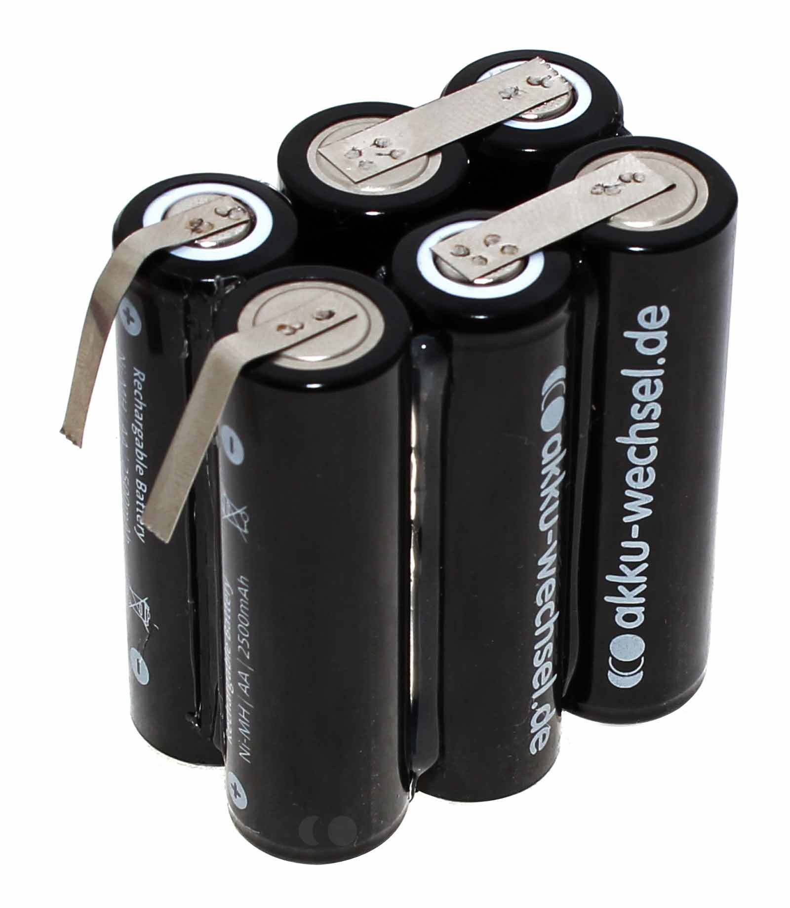 2x3er Reihe AA Mignon NIMH Akkupack, 3,2mm breite Lötfahnen, Modellbau, 7,2V, 2500mAh