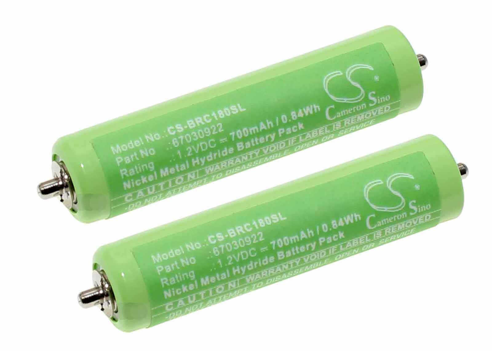 2x Akku für Braun CruZer 1, 2, 3, 4, 5, 6, Z20, Z30, Z40, Z50, ersetzt 67030922, 1,2V, 700mAh