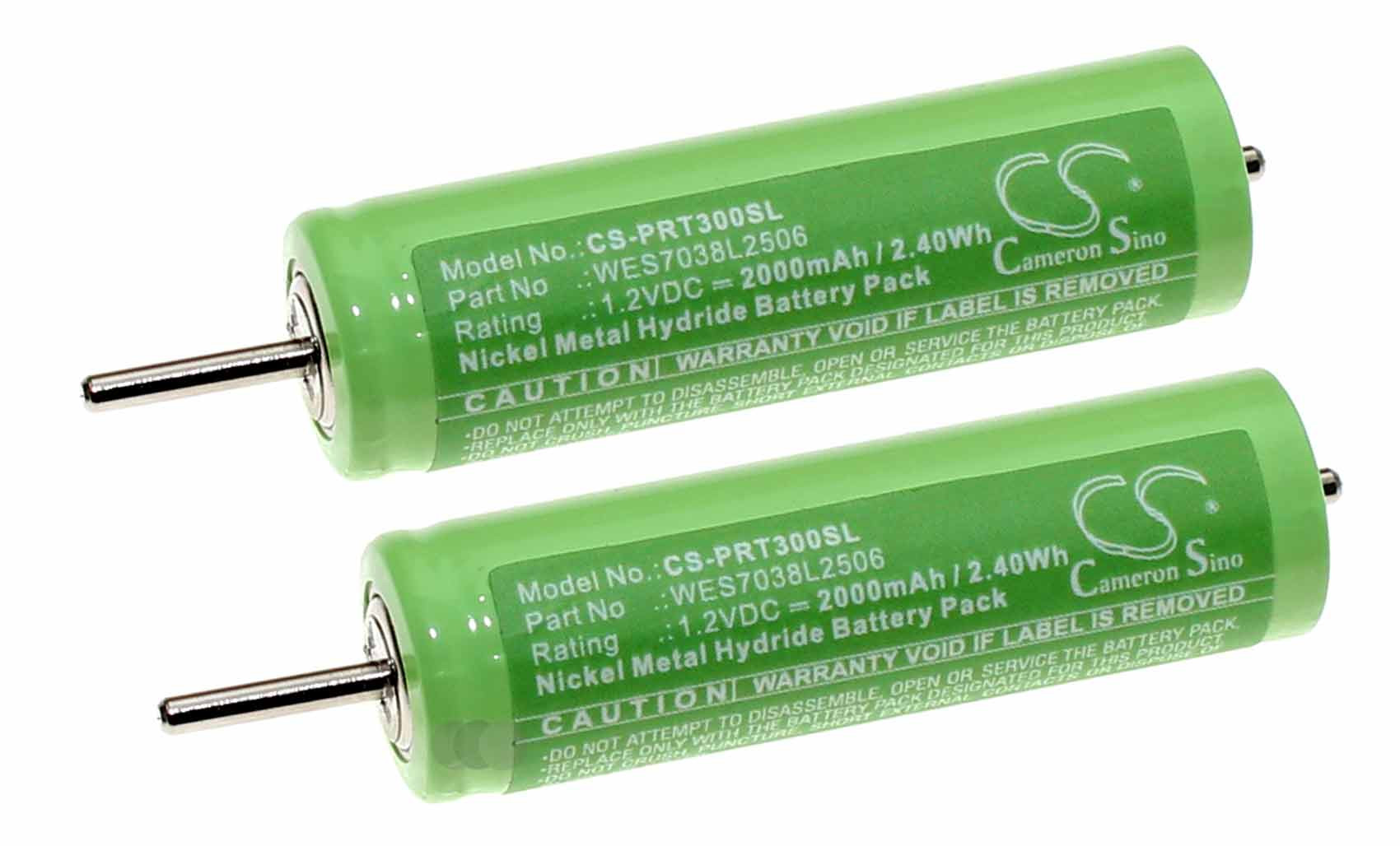 2x Akku für Panasonic ES705, ES719, ES722, ES725, ES744 u.a., ersetzt WES7038L2506 u.a., 1,2V 2000mAh
