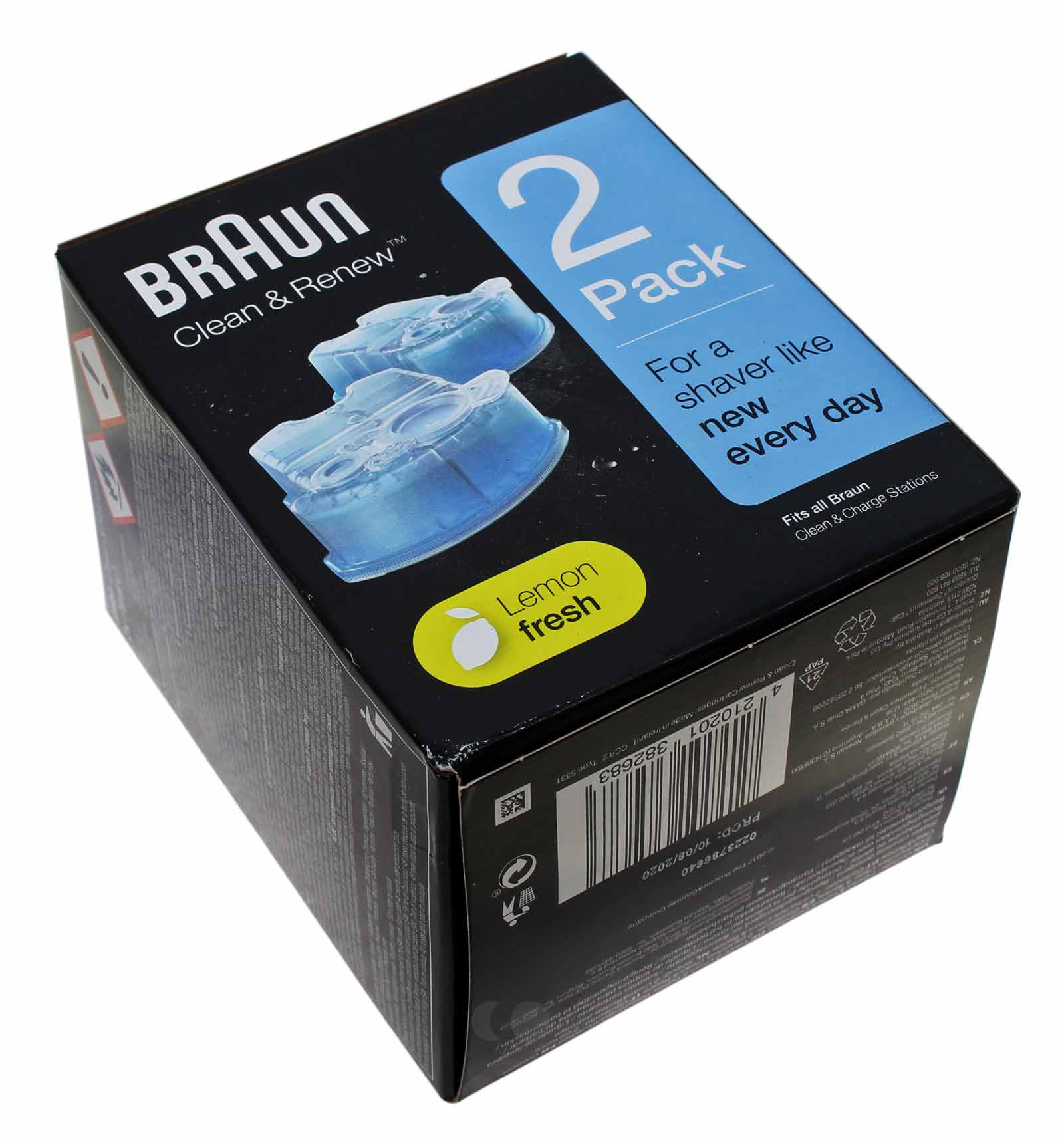 2x Braun Clean & Renew Reinigungskartusche CCR2 Lemon fresh, SmartCare, Clean & Charge