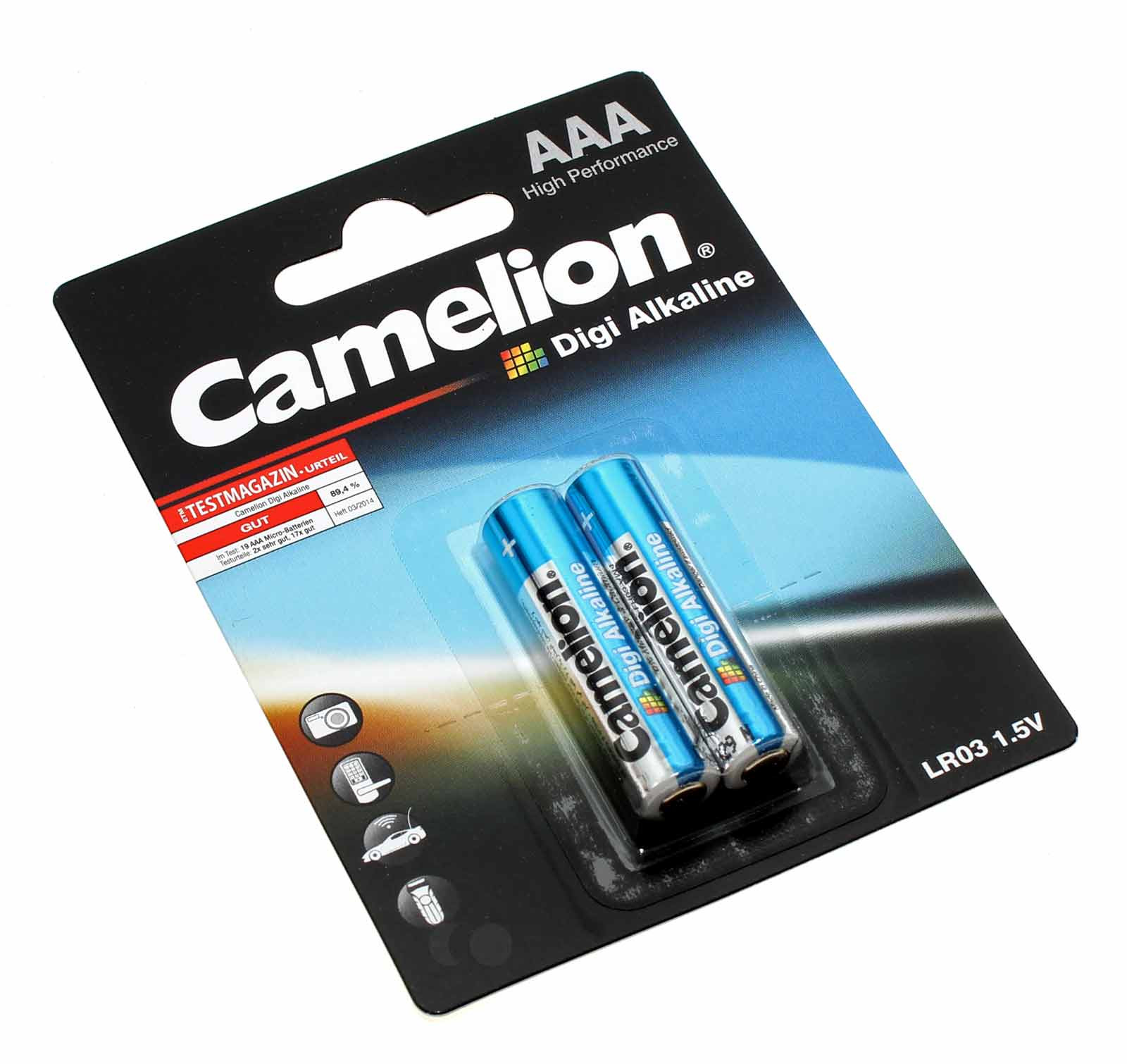 2x Camelion Digi Alkaline Batterie AAA Micro, AM4, MN2400, E92, 1,5V, 1250mAh