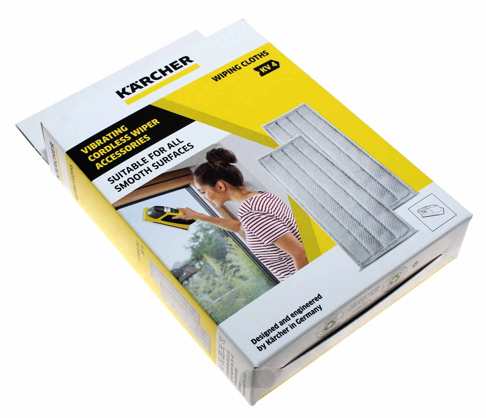 2 Stück Kärcher Wischtücher für KV 4 Fensterreiniger, Hersteller Artikelnummer 2.633-132.0