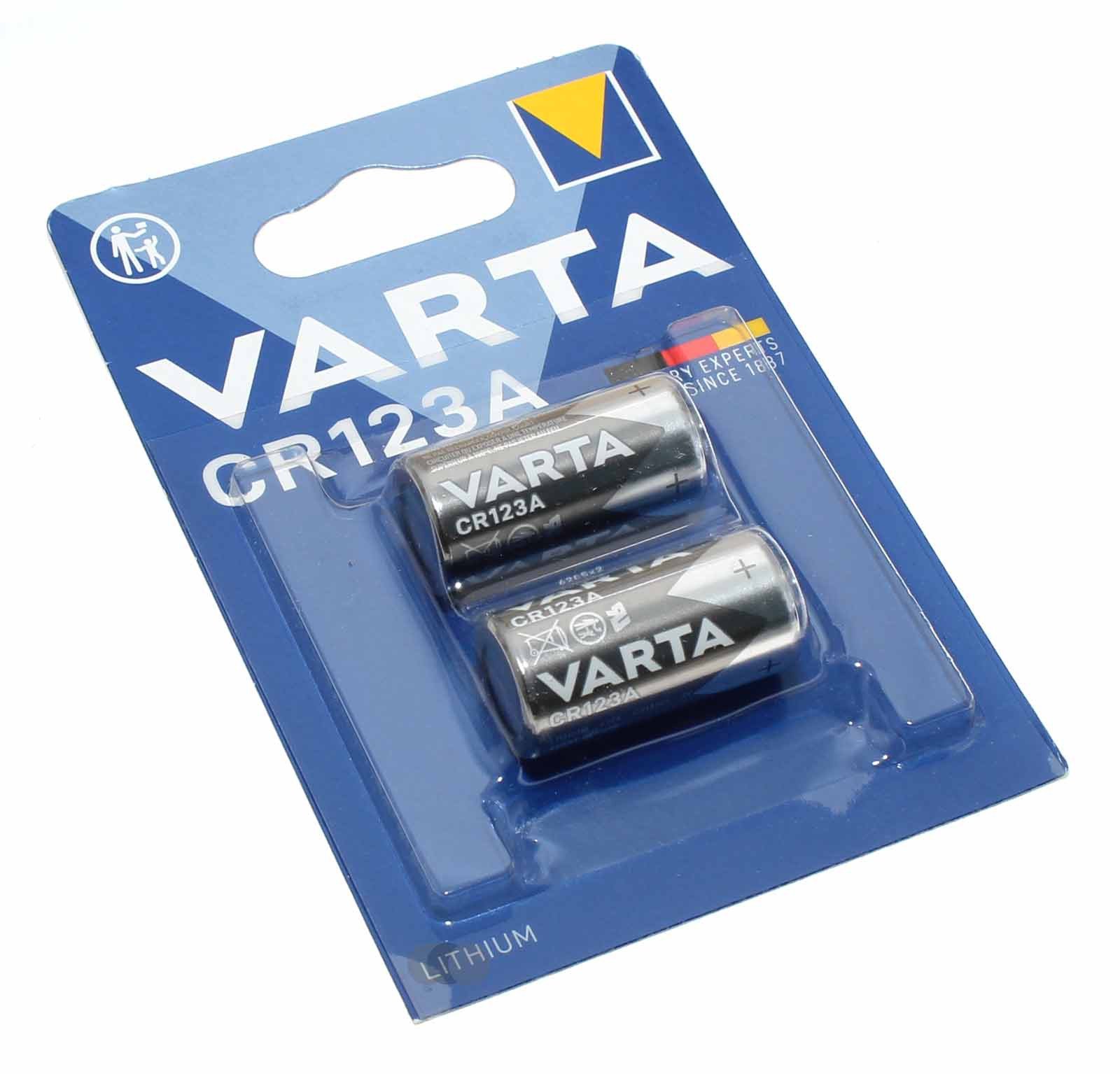 2x Varta CR123A Lithium Fotobatterie, DL123A, CR17345, 3V, 1430mAh