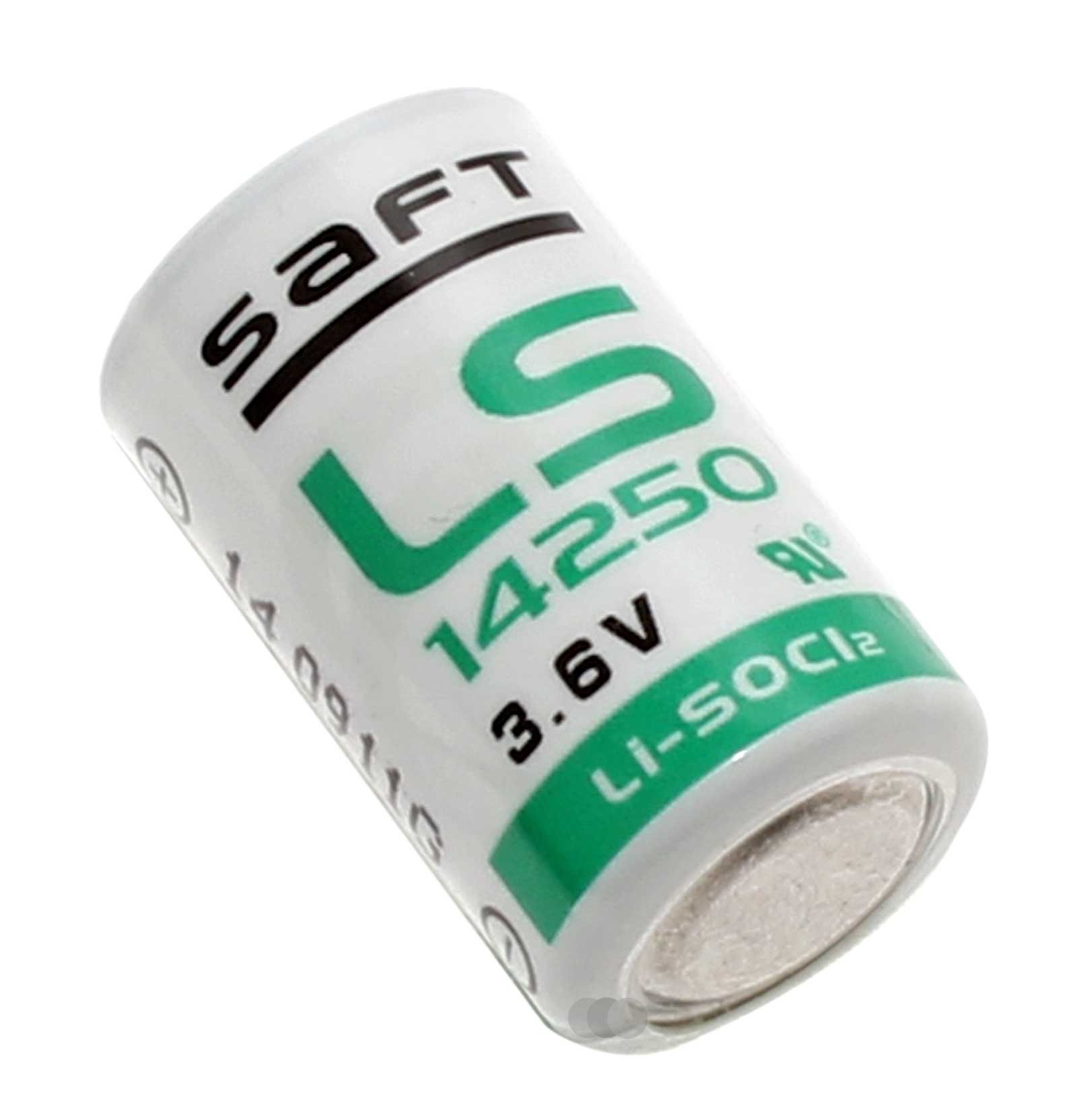 Saft LS14250 1/2 AA Li-SOCl2 Lithium Spezialbatterie, Industriezelle mit extrem hoher Energiedichte von 3,6 Volt und 1200mAh Kapazität.