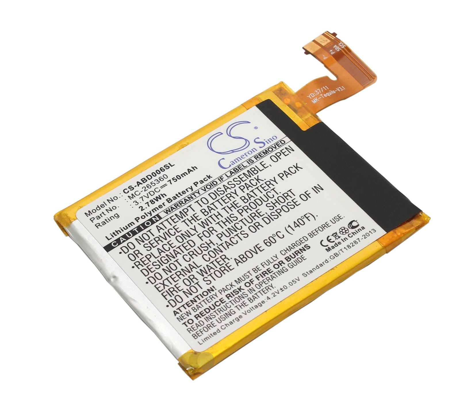 Alternativer Akku für Amazon Kindle 4 5 6 D01100 ersetzt 515-1058-01 M11090355152 MC-265360 S2011-001-S, mit 3,7 Volt und 750mAh