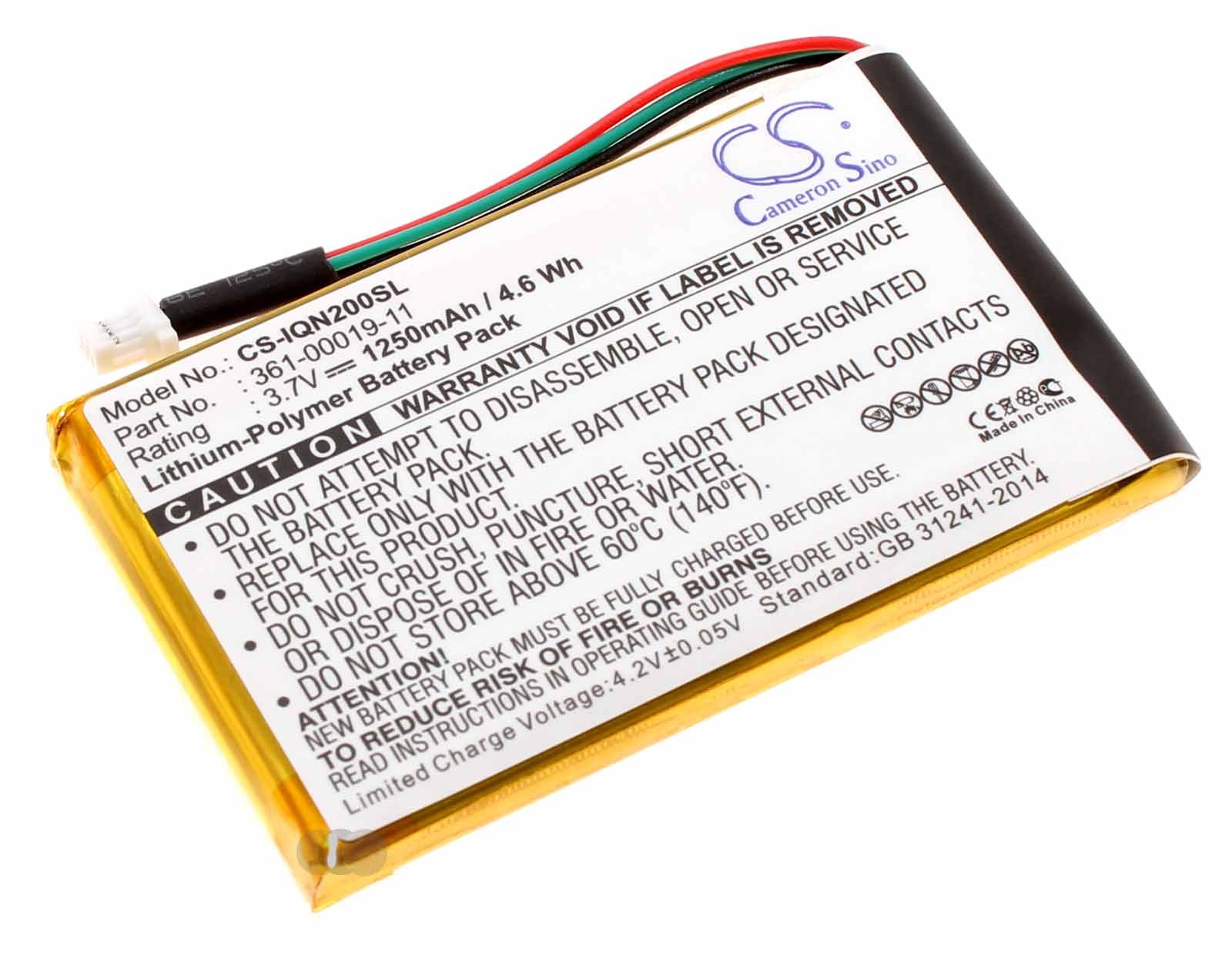 3,7V Akku für Garmin Nüvi 200, 250, 270, 1250mAh, ersetzt ED38BD4251U20, 361-00019-12 u.a.