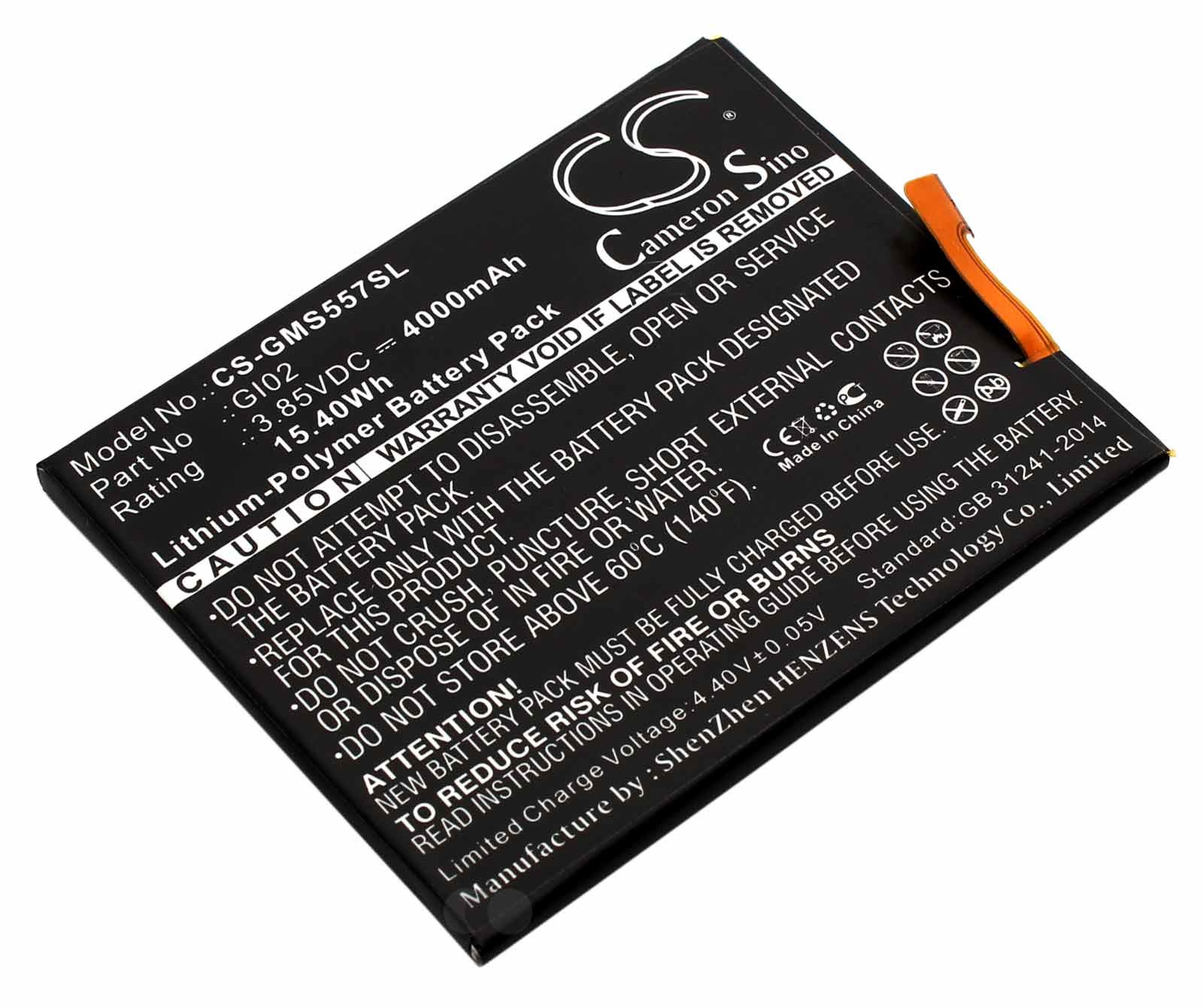 Alternativer Lithium-Polymer Akku für GIGASET GS57-6 und  ME pro mit 3,85 Volt und 4000mAh Kapazität, ersetzt den original Akku GI02.