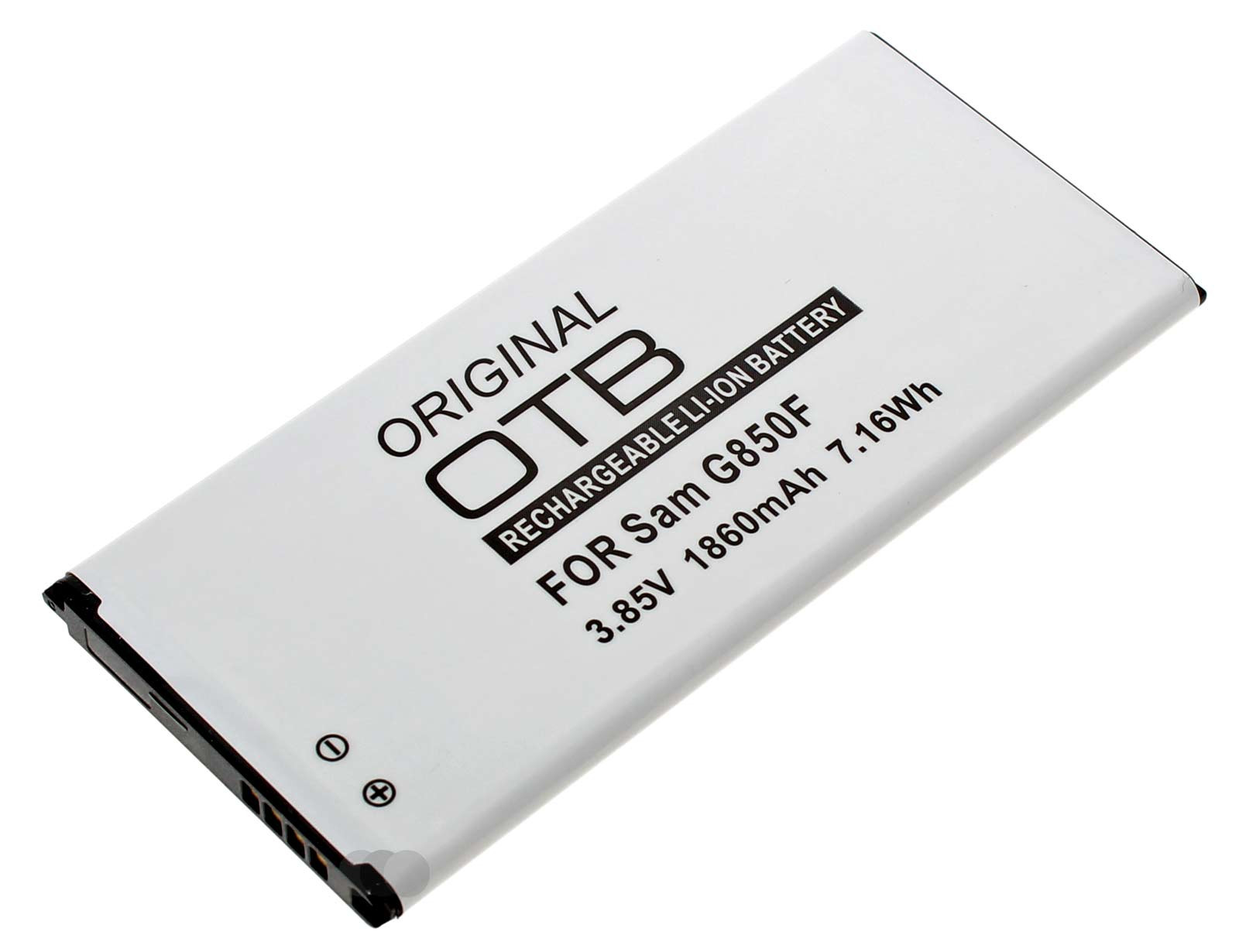 Alternativer Lithium-Ionen Akku für das Samsung Galaxy Alpha G850F Handy, Smartphone, Mobiltelefon mit 3,85 Volt und 1860mAh Kapazität. Ersetzt den original Akku EB-BG850BB