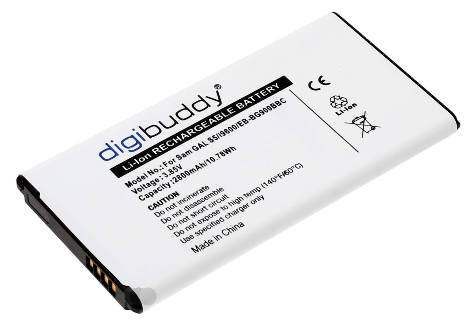 3,8V Akku für Samsung Galaxy S5 GT-i9600 Handy u.a., 2800mAh, ersetzt EB-BG900BBE