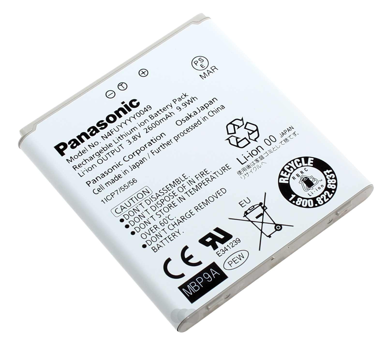 Original Lithium-Ionen Akku für Digitalkamera Panasonic Lumix DMC-CM1 mit 3,8 Volt und 2600mAh Kapazität, Modell N4FUYYYY0049