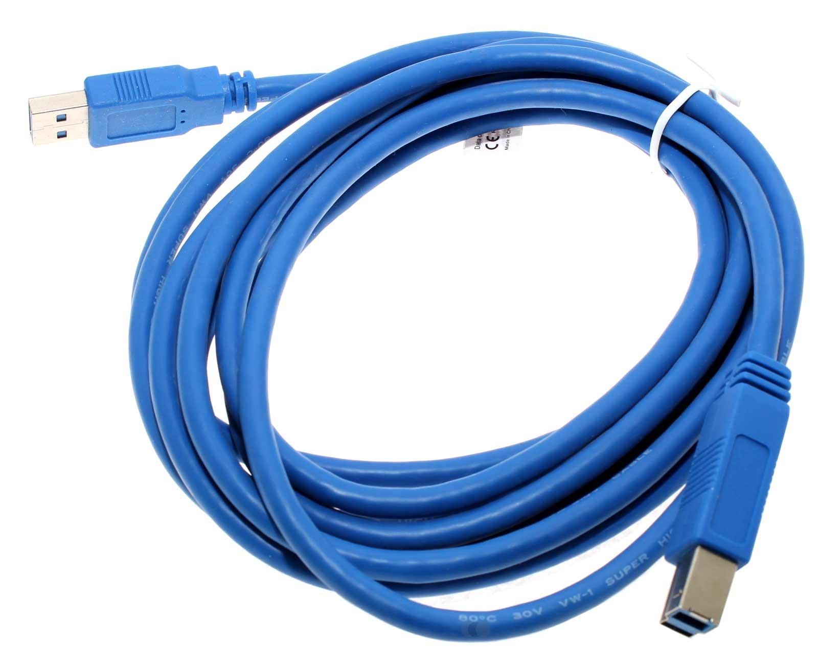 3m USB 3.0 Kabel Stecker Typ A auf Stecker Typ B für Drucker, Scanner, HDD, 5 GBit/s