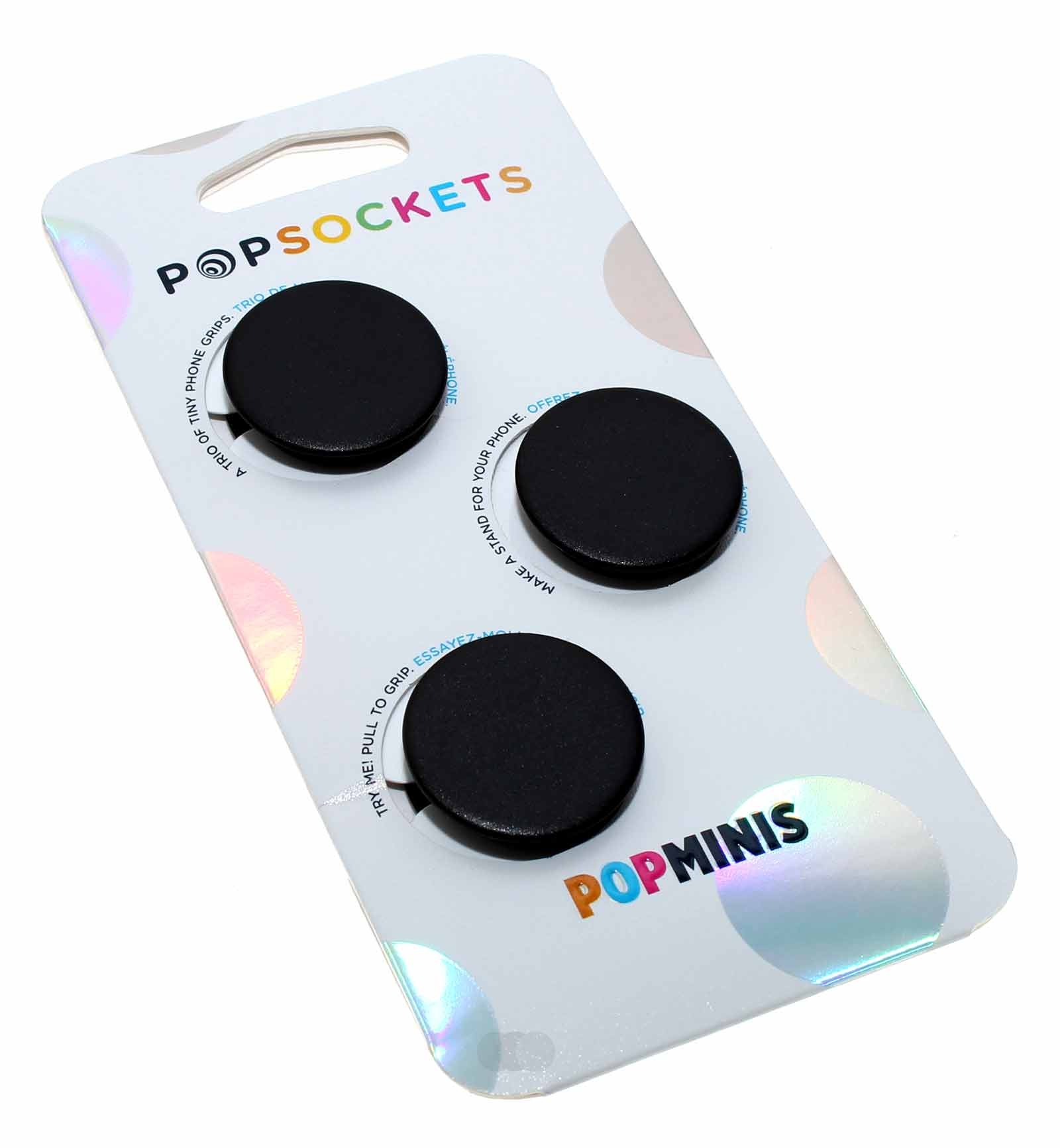 3er Set Popsockets Popminis Finger Griff Ständer, Handyhalter für Smartphones Tablets, schwarz, 800357