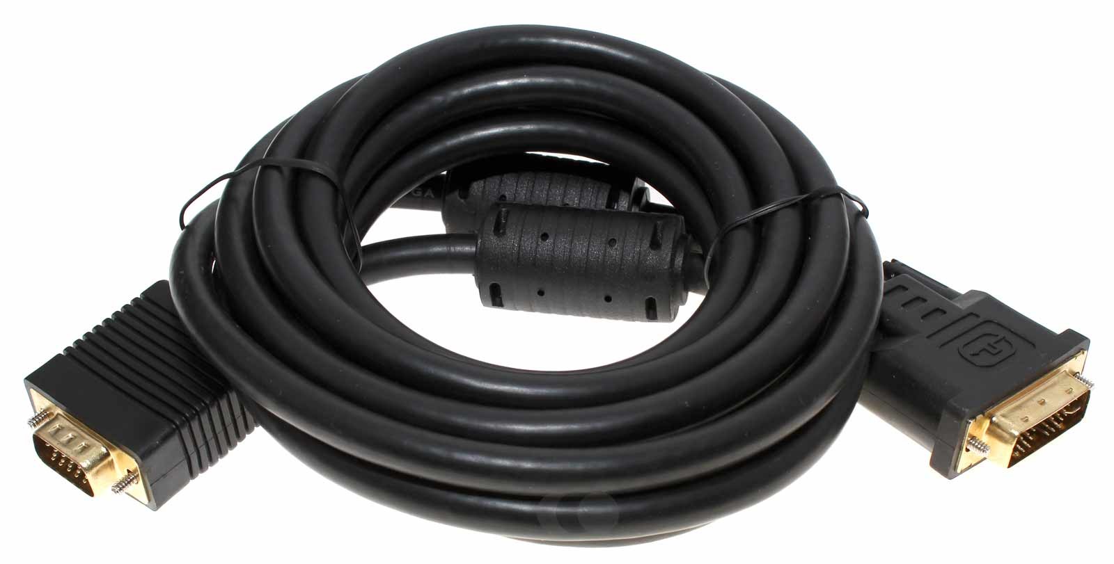3m DVI / VGA Monitor Kabel, 1x DVI-I Stecker 18+5pol. - 1x 15Pin VGA Stecker 