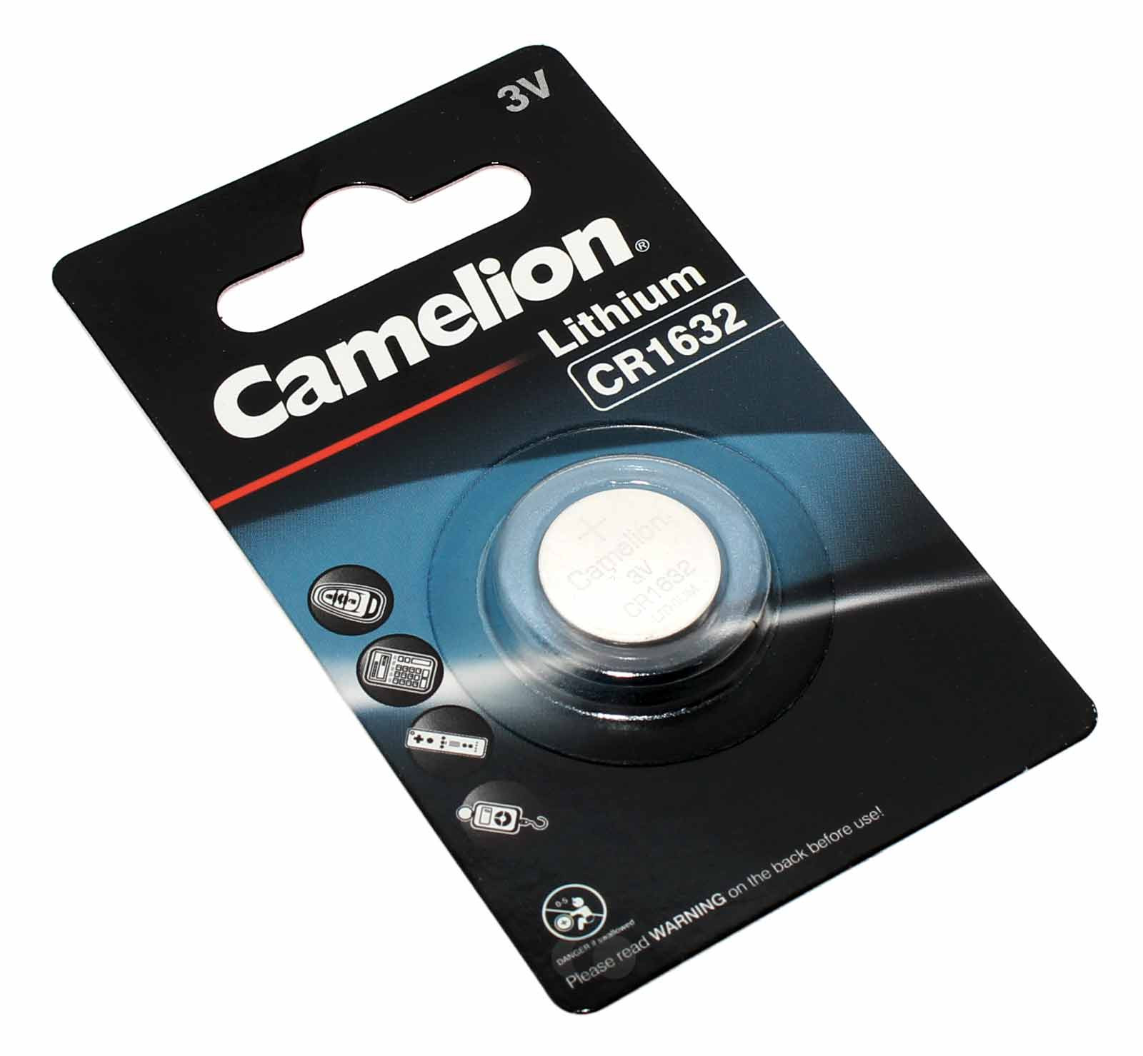 3V Camelion CR1632 Lithium Knopfzelle Batterie, 120mAh, wie DL1632, E-CR1632, KCR1632