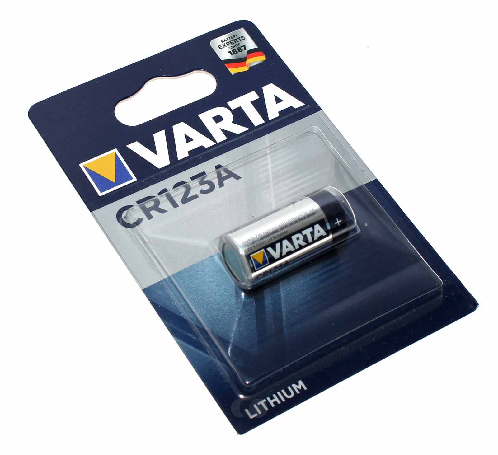 Varta Lithium Fotobatterie CR123A CR123A mit 3 Volt und 1430mAh Kapazität