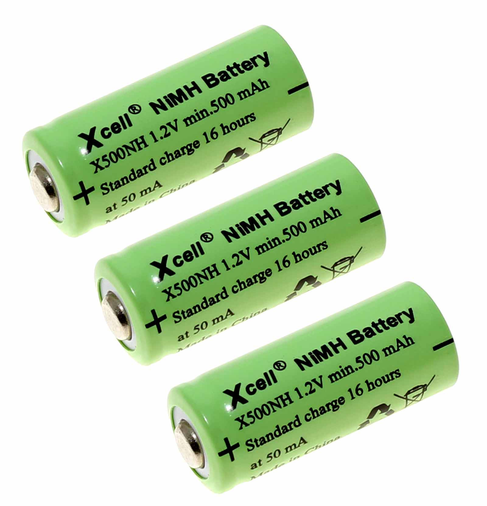 3 Stück XCell X500NH Akku, HR1 (Lady, N), NiMH mit 1,2 Volt und 500mAh Kapazität