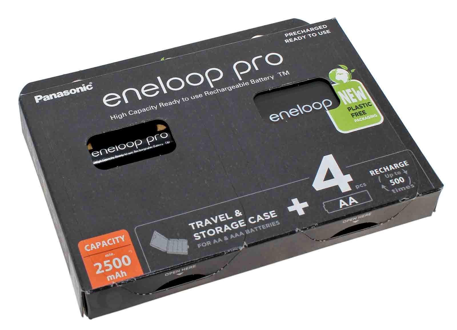 4x Panasonic eneloop Pro AA Mignon HR06 NiMH Akku mit Transportbox, 1,2V, 2500mAh, BK-3HCDEC4BE