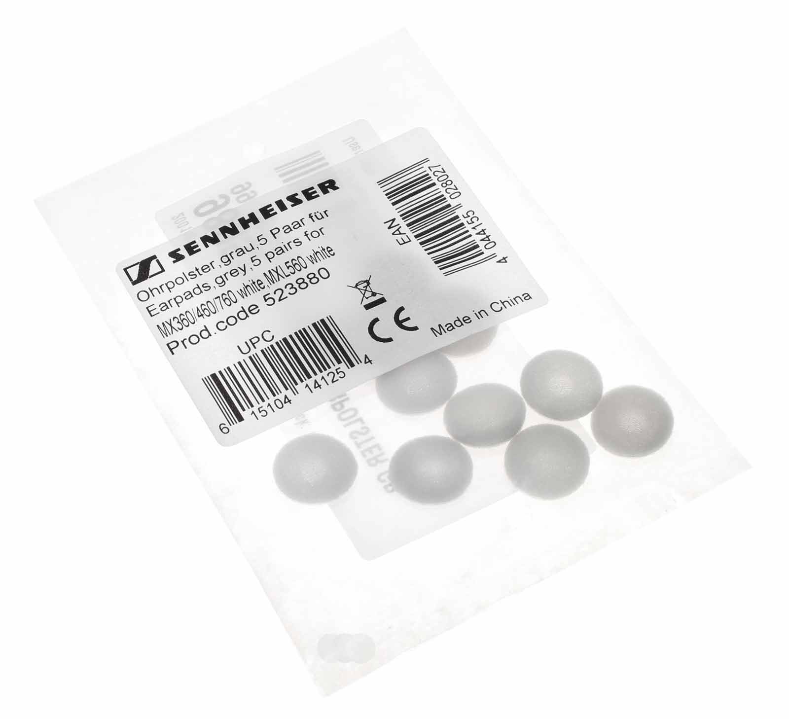 5 Paar Sennheiser 523880 Ohradapter Ohrpolster Schaumstoff für MX 360, MX 365, MX 460, MX 760 Kopfhörer, hellgrau