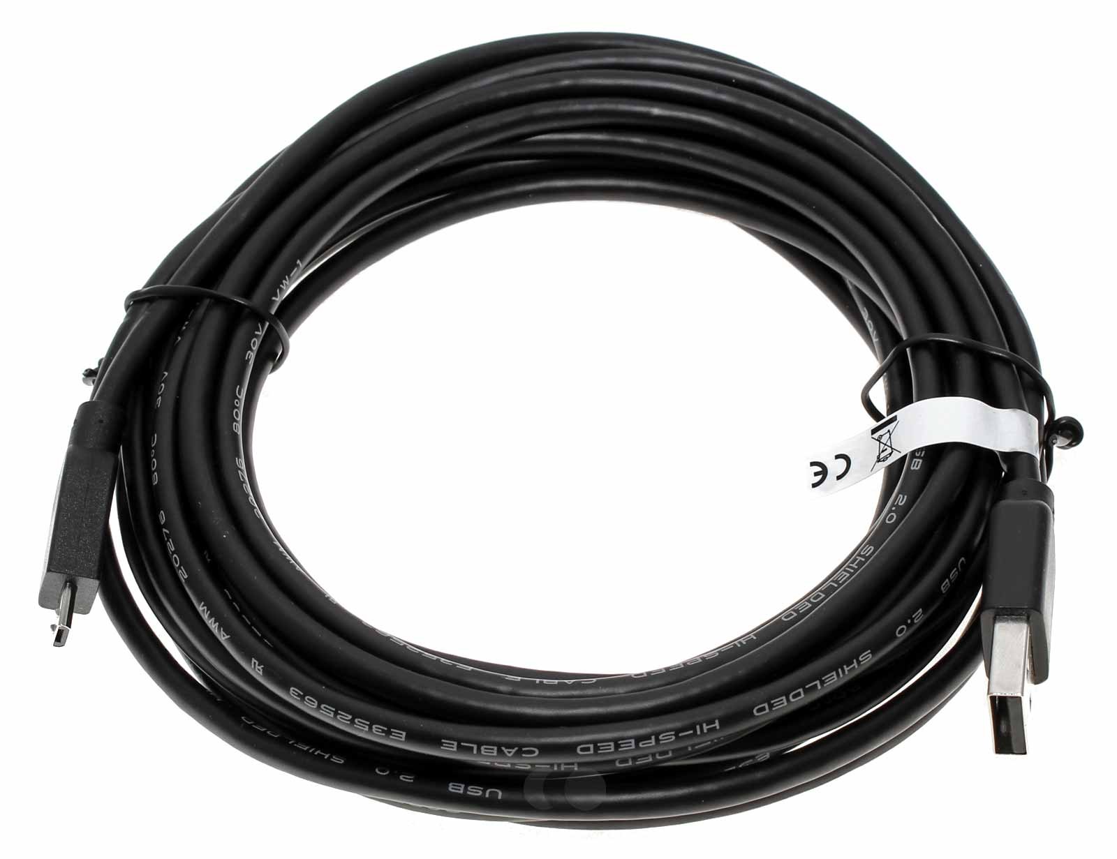 5m Micro USB 2.0 Ladekabel und Datenkabel für Smartphone, Handy, Tablet, schwarz