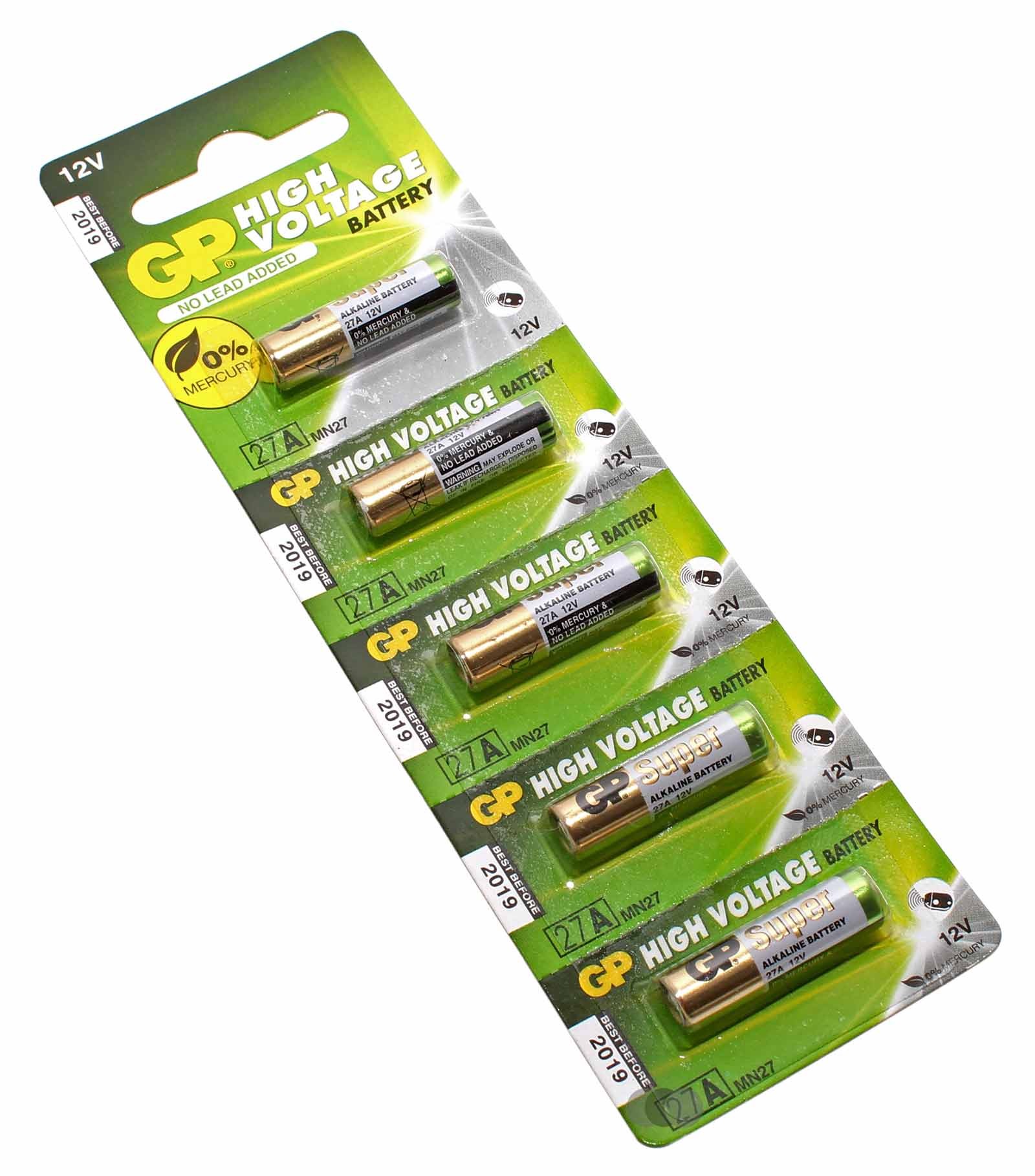 5x GP 27A High Voltage Alkaline Batterie Fernbedienungen