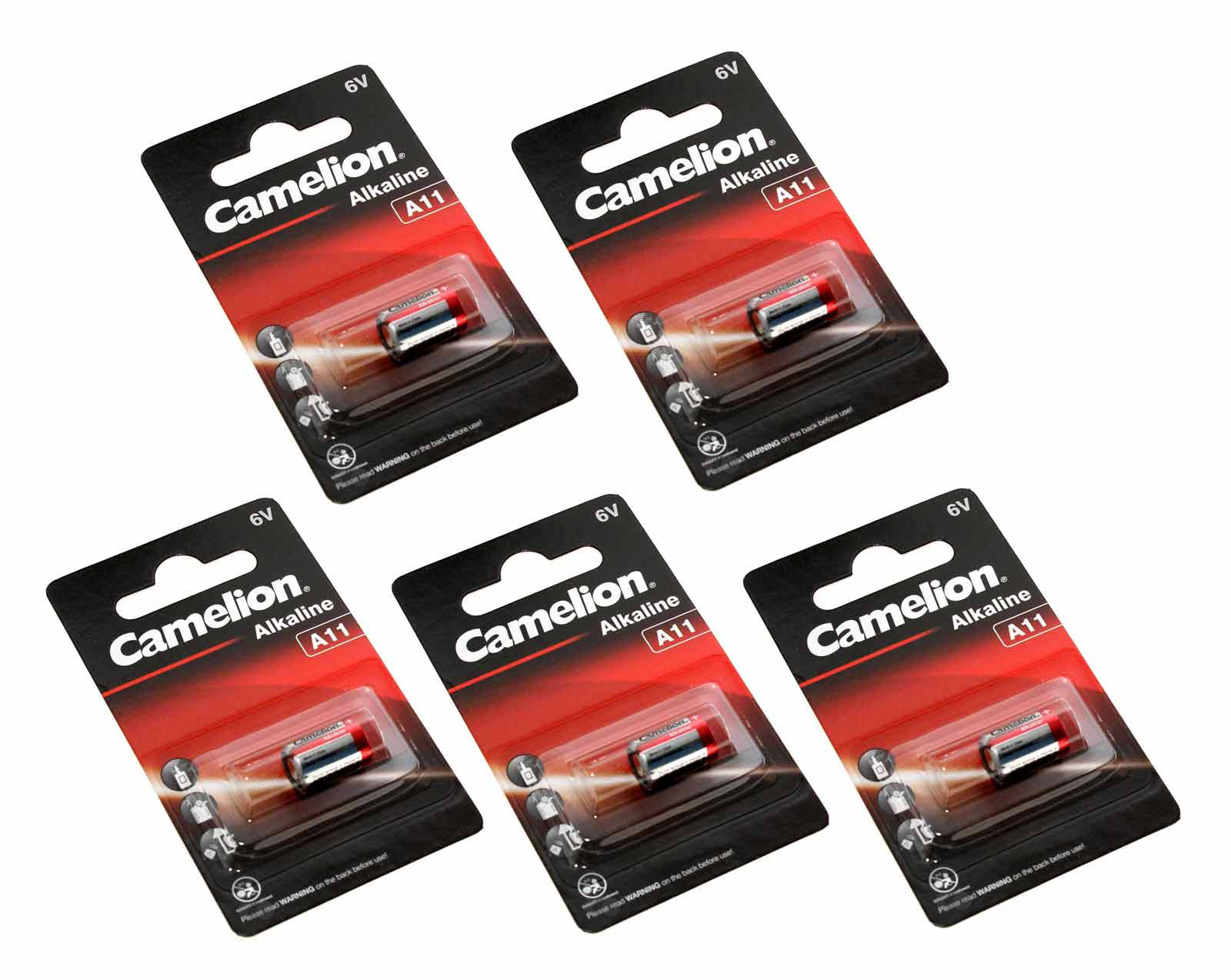 5x Camelion A11 Alkaline Batterie Remote Control Fernbedienung, LR11A, E11A, G11A, V11A, 6V, 38mAh