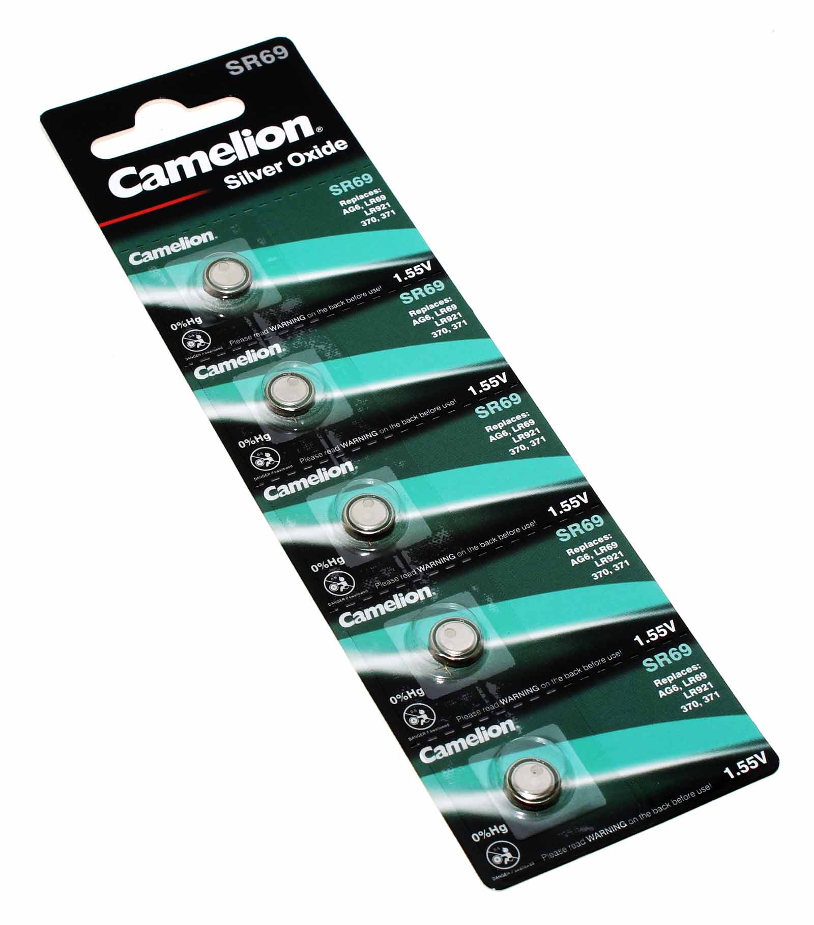 5x Camelion SR69 Lithium Knopfzelle Batterie, E370, SR920W, V370, GP70, 620, 280-51, SB-BN, 1,55V, 25mAh