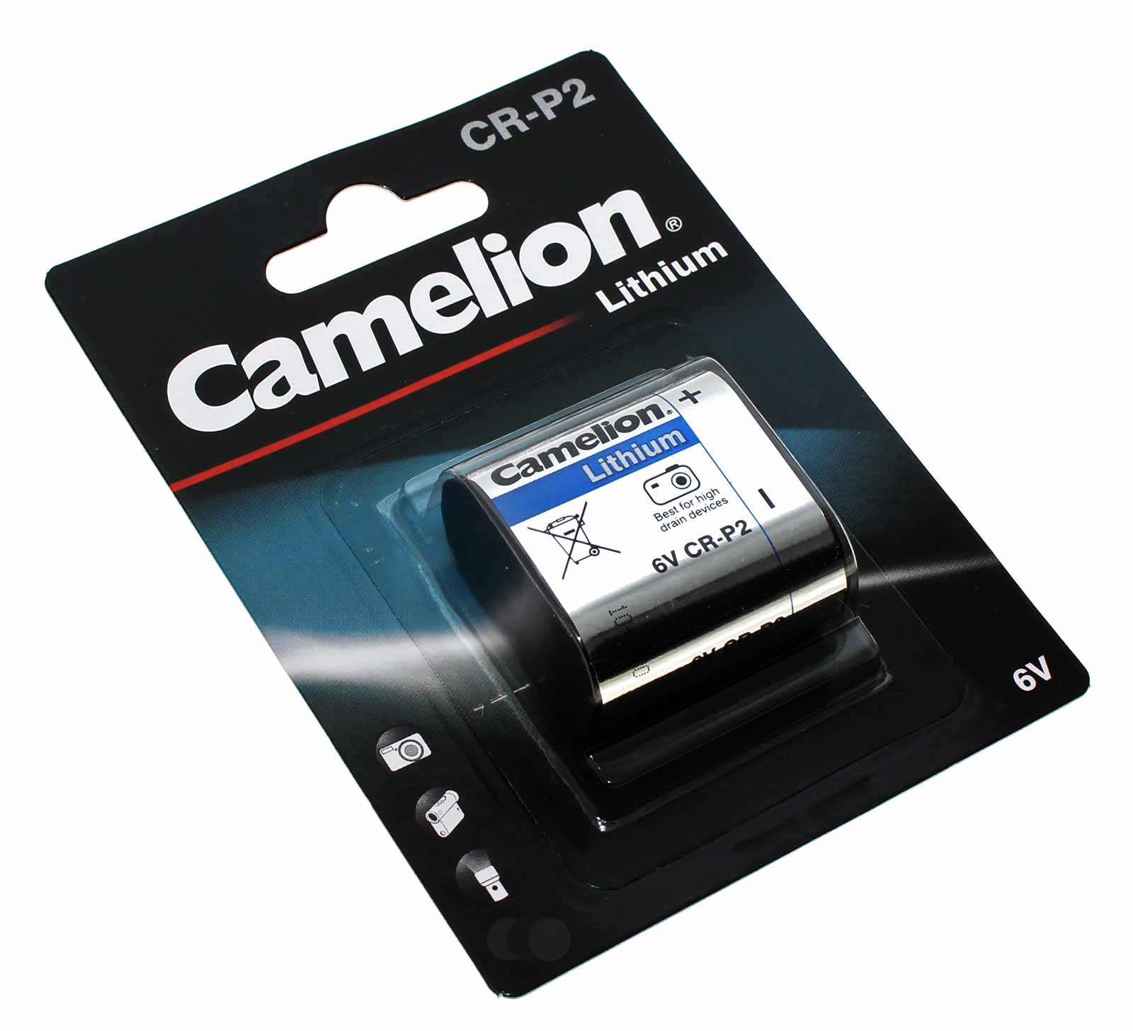 6V Camelion CR-P2 Lithium Foto Batterie, 1400mAh, wie 5024LC, CR223A, DL223A