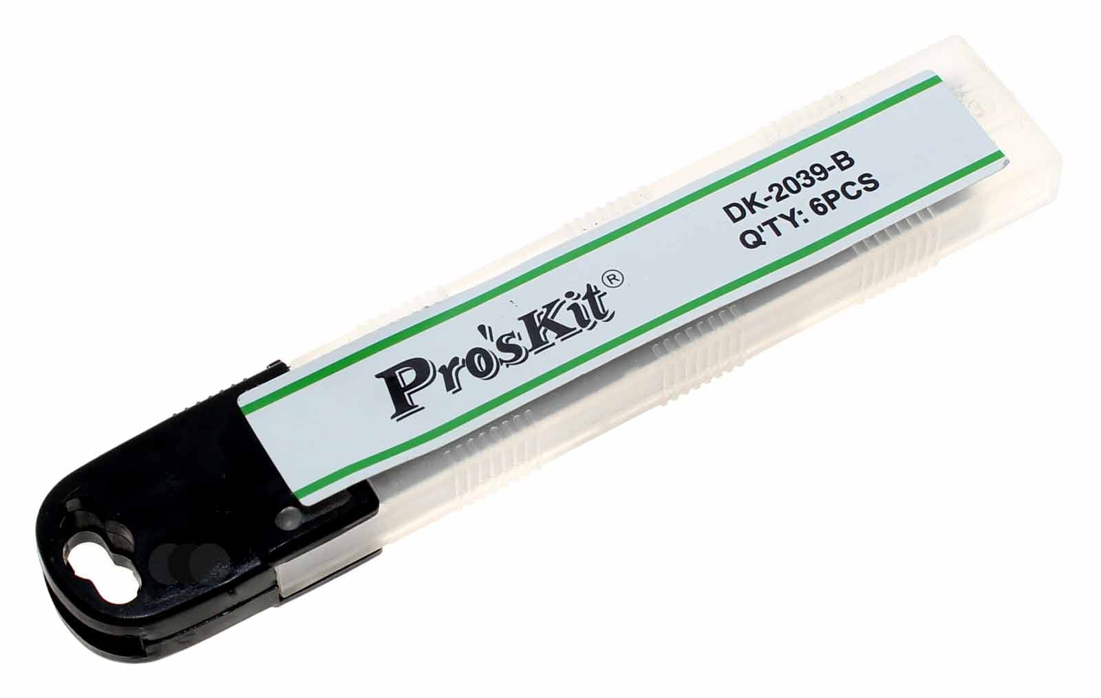 6 x Universal Ersatz Klingen, Messer ProsKit DK-2039-B für Teppichmesser, Cutter