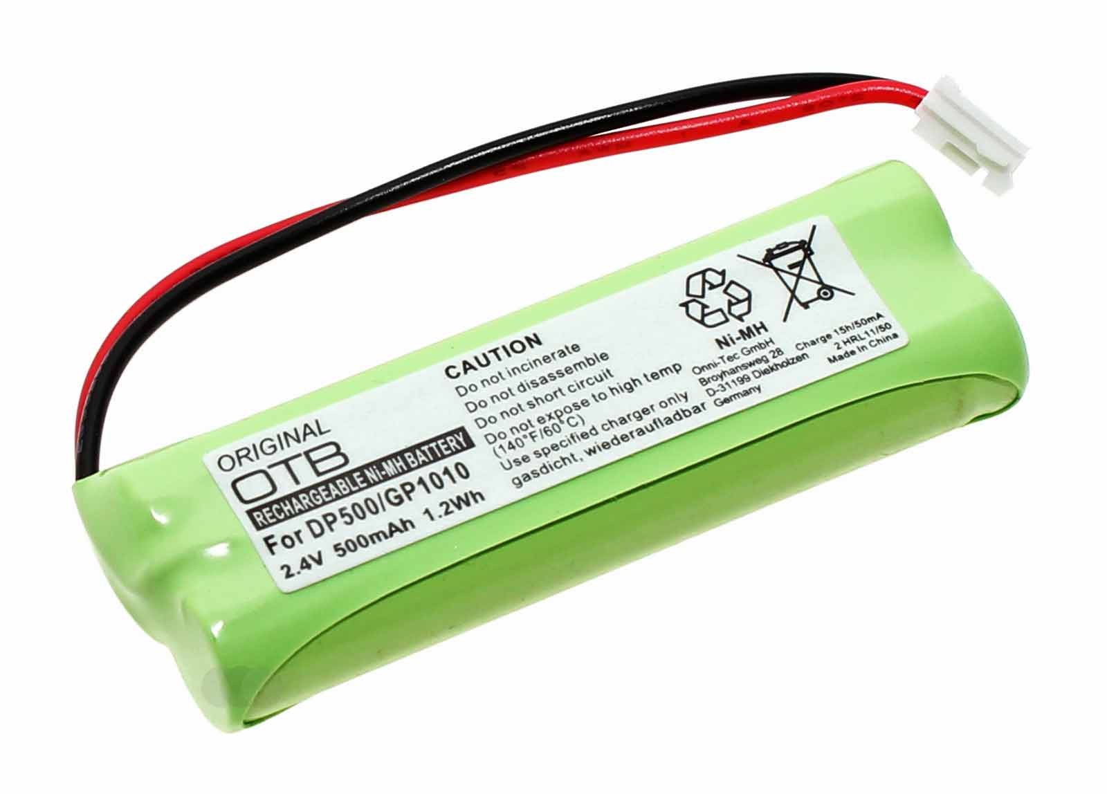 Akku für Medion MD83022 Life S63064 Swissvoice DP500, DP550 u.a., ersetzt VT50AAAALH2BMJZ, GP1010 mit 2,4V und 500mAh