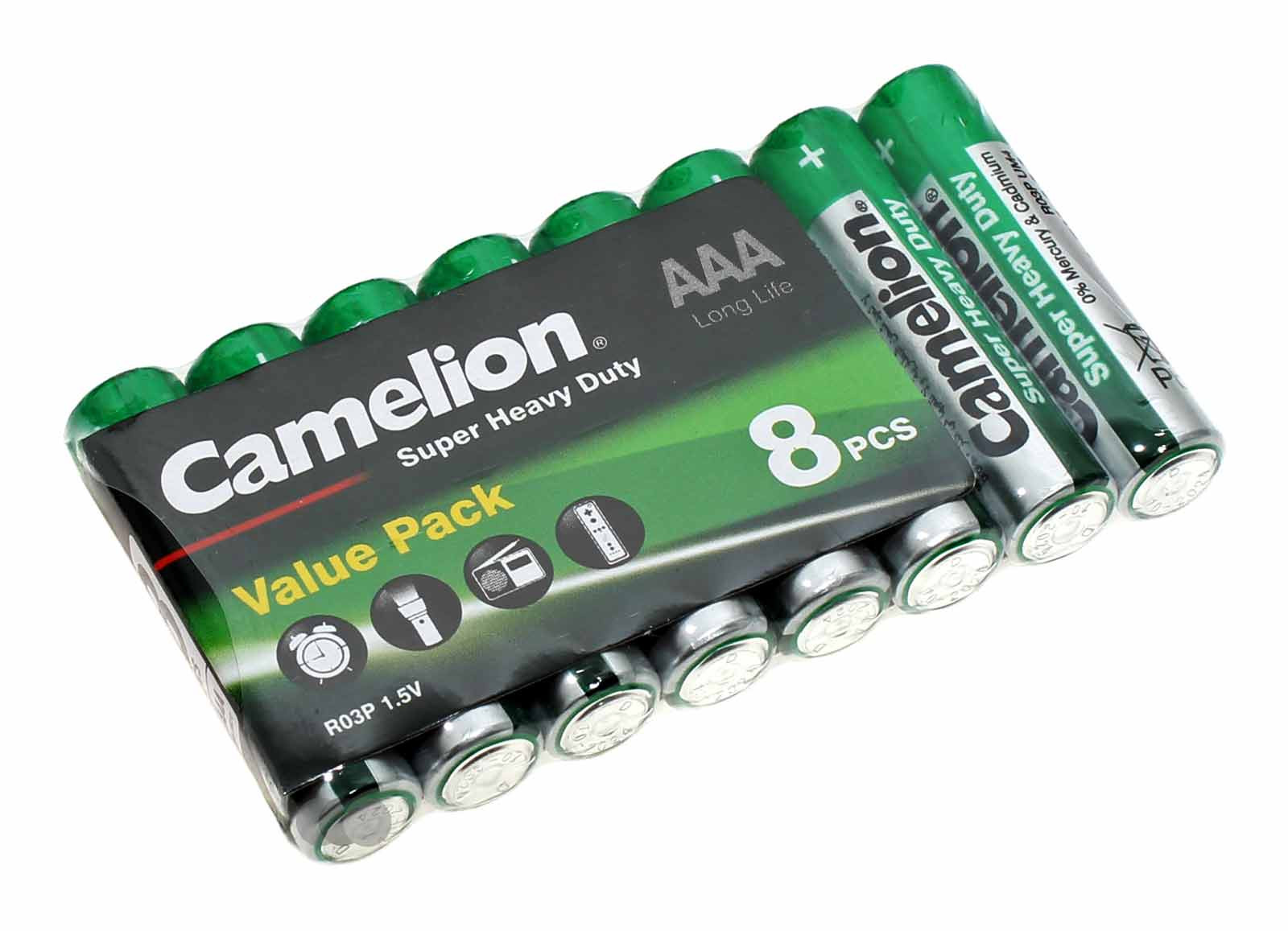 8er Pack Camelion Super Heavy Duty AAA Micro Batterie, UM4, R03, 1,5V, 550mAh