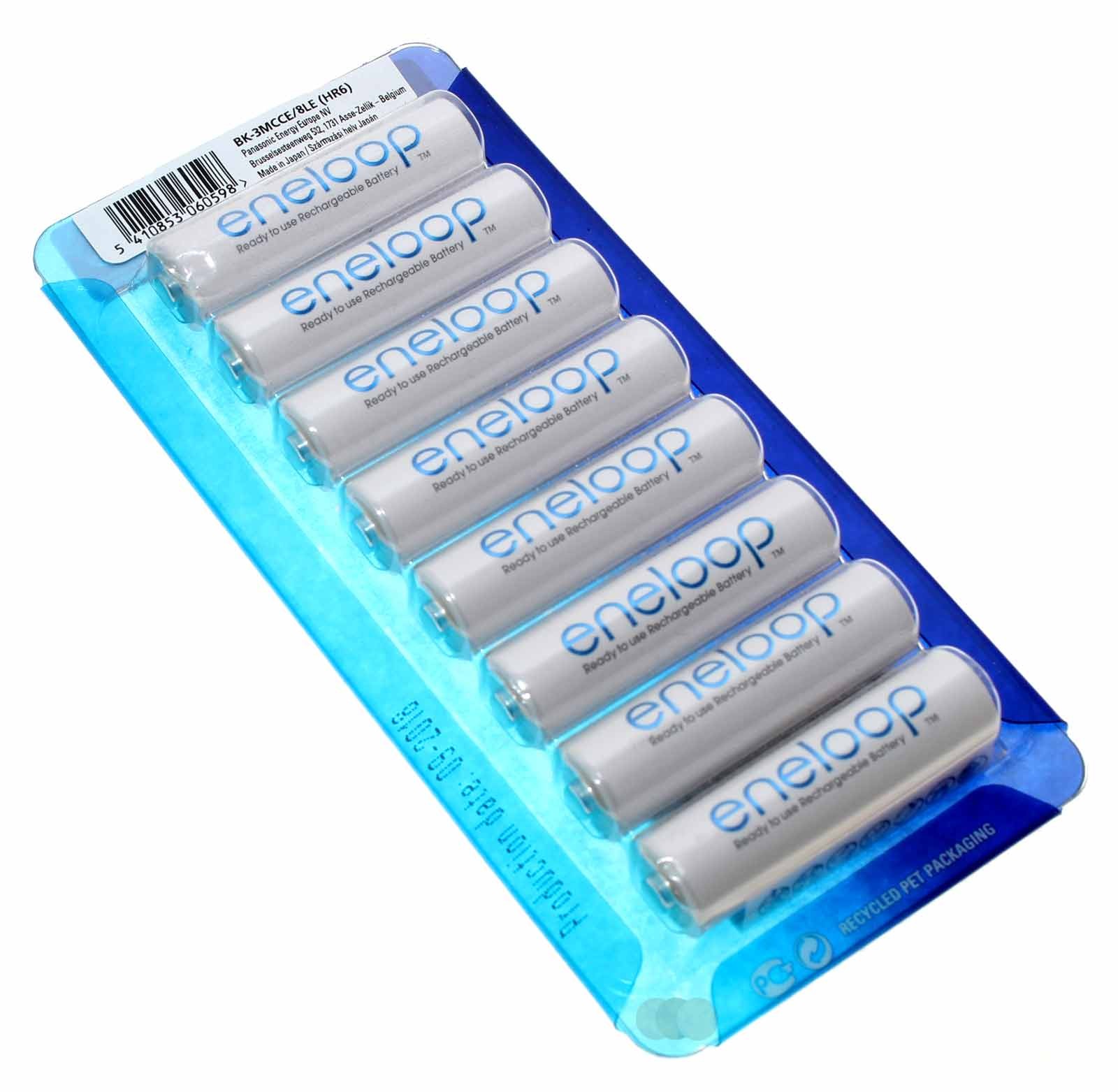 8er Pack Panasonic eneloop AA Mignon HR6 NiMH Akku, 1,2V, 2000mAh, BK-3MCCE/8LE