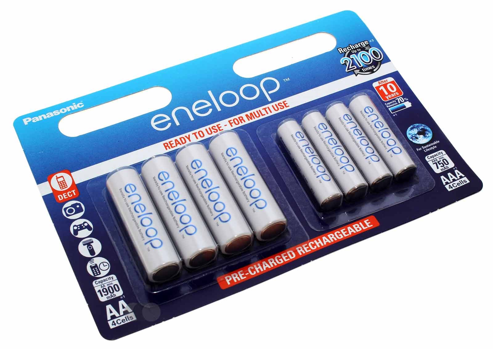 750mAh 4 Stück AAA 1,2V Panasonic eneloop NiMH Akku Micro 