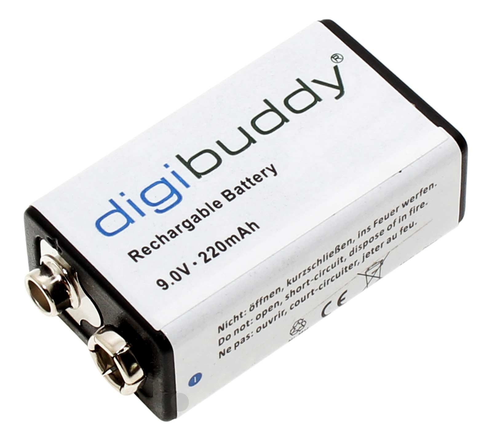 Wiederaufladbarer 9 Volt Block Akku, geeignet für alle Geräte, die 9V-Blockakkus /-batterien verwenden, zum Beispiel Fernbedienungen, batteriebetriebenes Spielzeug, Rauchmelder, Waagen usw