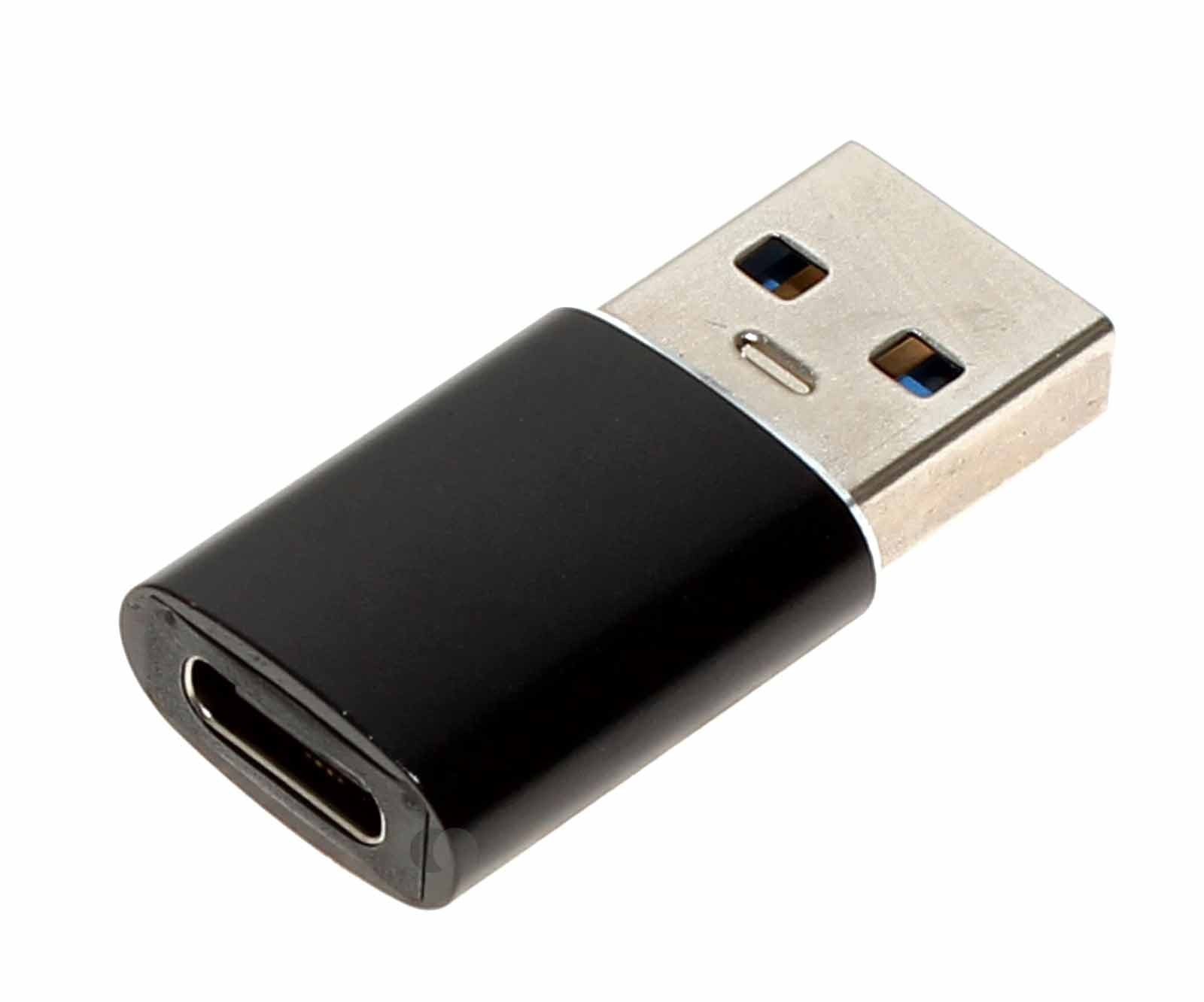 Adapter Slim USB-A 3.0 Stecker auf USB Type C (USB-C) Buchse für Handy, Tablet, Laptop