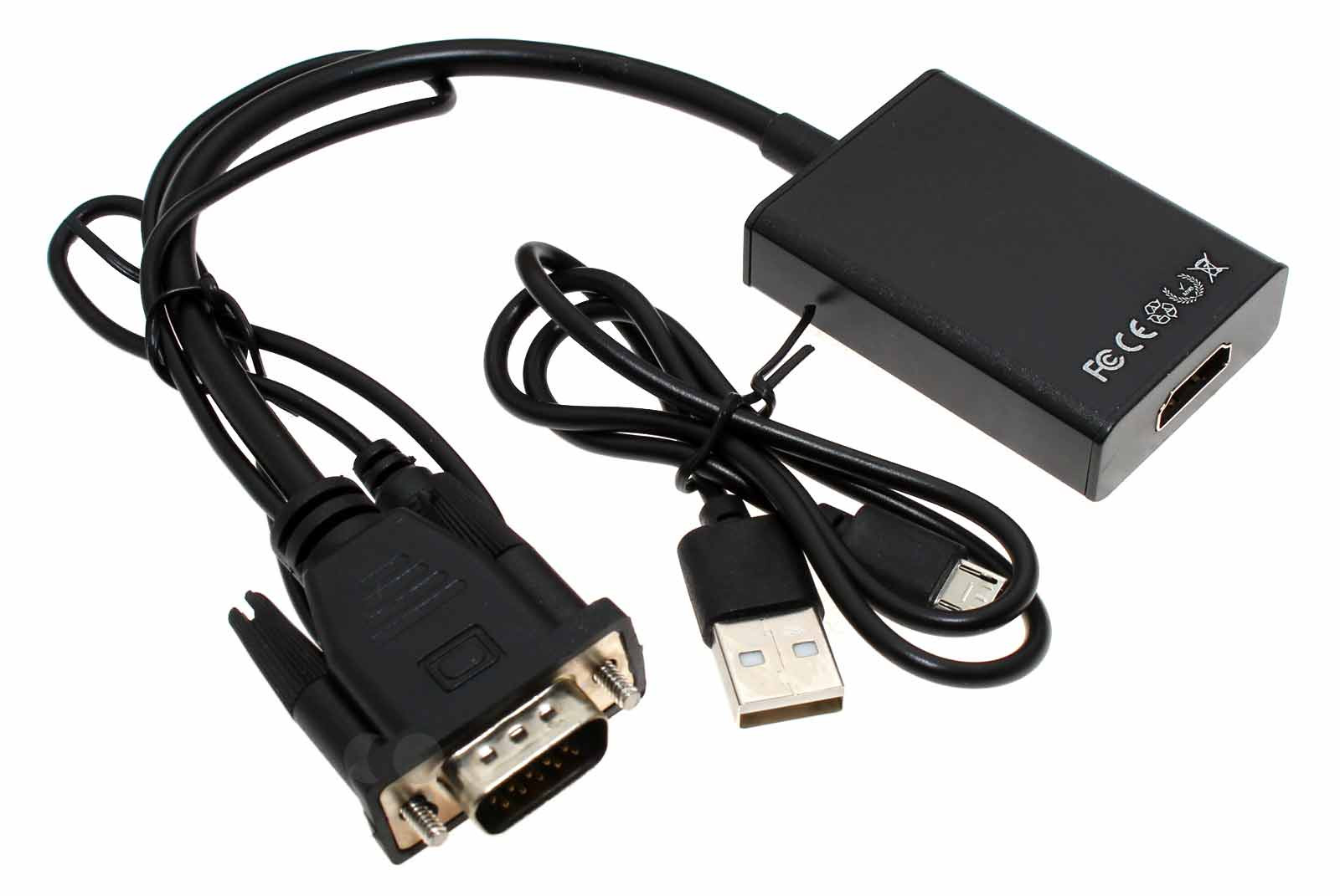 Adapter VGA auf HDMI-A Buchse, 1080p, 15cm
