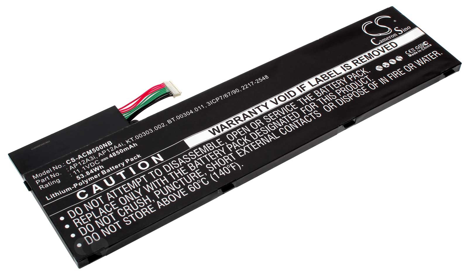 11,1V Akku für Acer Aspire M3 M5 Timeline Notebook, 4850mAh, 2217-2548 3ICP7/67/90, AP12A3i, BT.00304.011