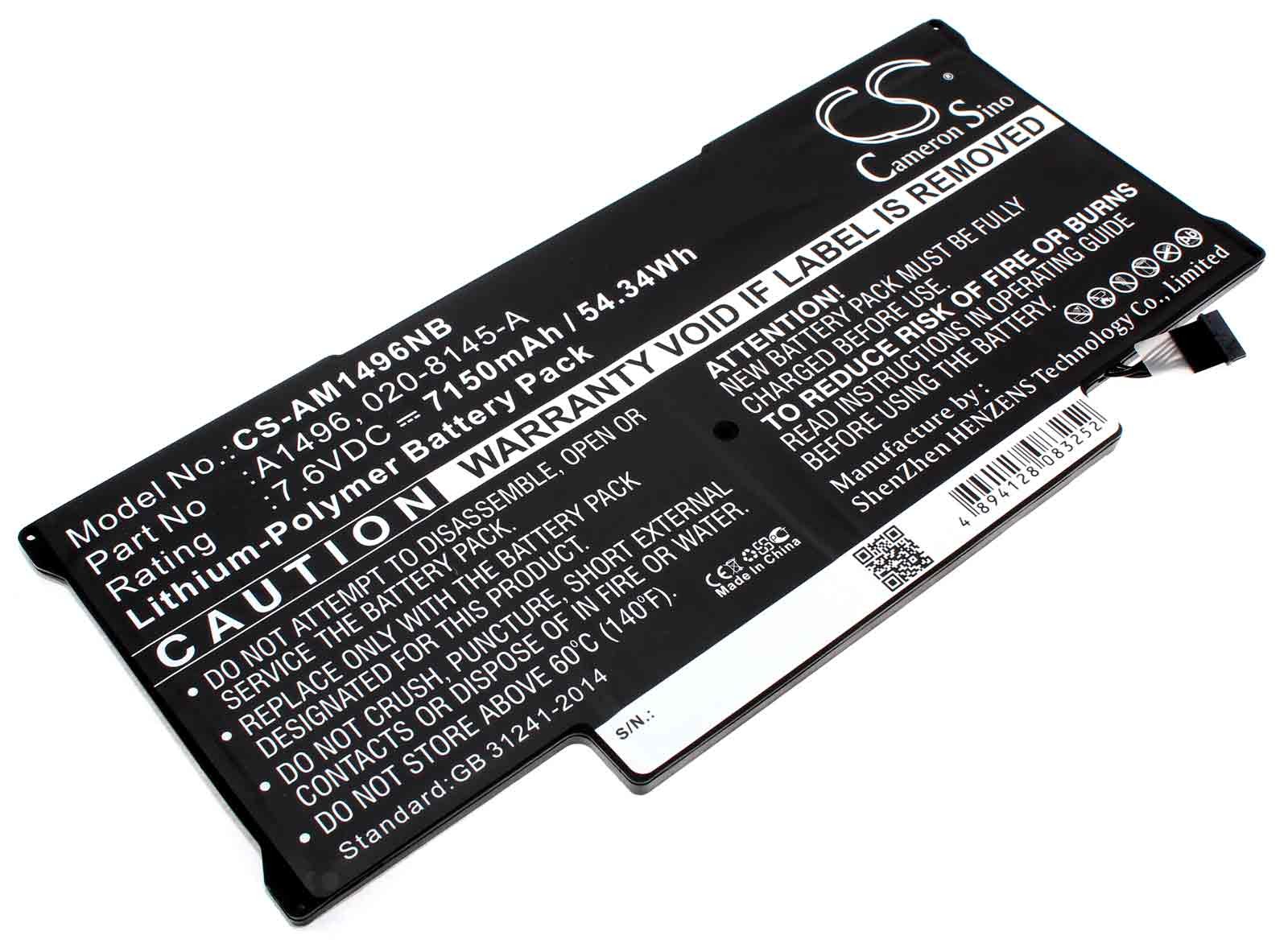 Akku für Apple MacBook Air 13" - Model No. A1405, A1466, A1496, wie 661-6055