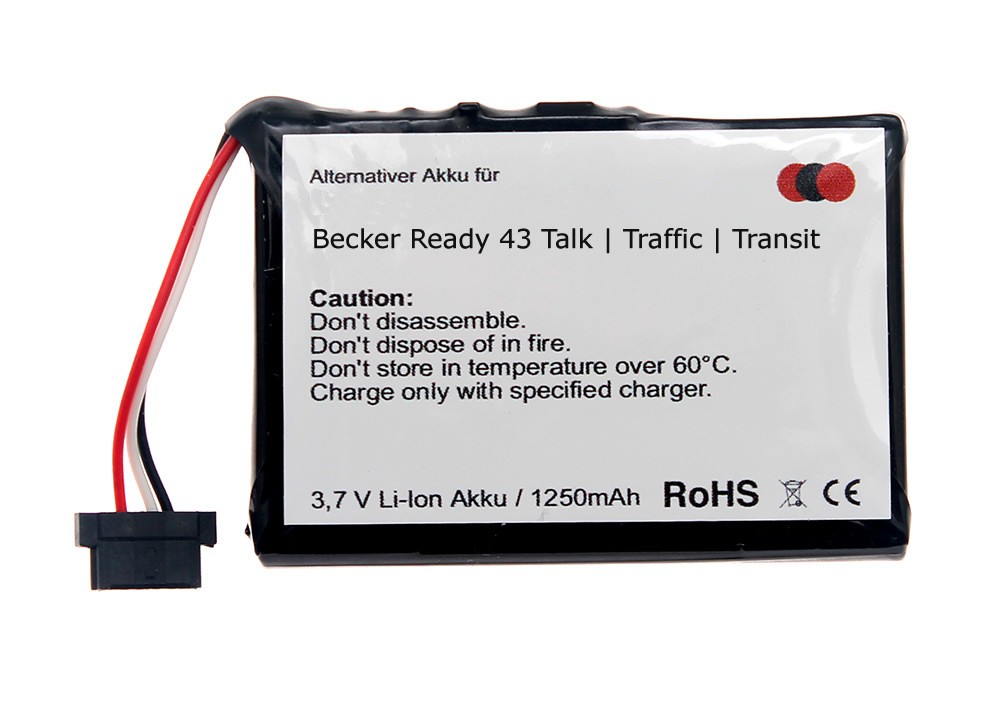 Akku passend für Becker Ready 43 Talk, Ready 43 Traffic und Ready 43 Transit Navigationsgerät