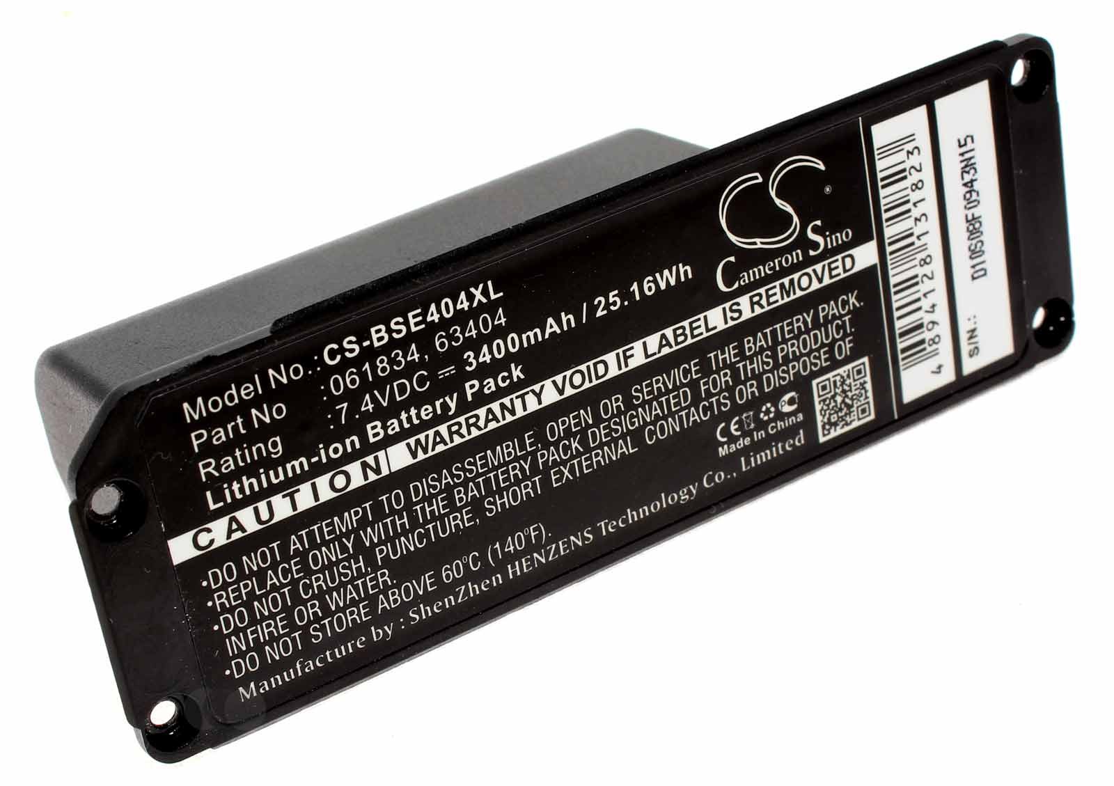 Alternativer Lithium-Ionen Akku für Bose Soundlink Mini Bluetooth Box, Lautsprecher, mit 7,4 Volt und 3400mAh Kapazität, ersetzt den original Akku 063287 und 063404