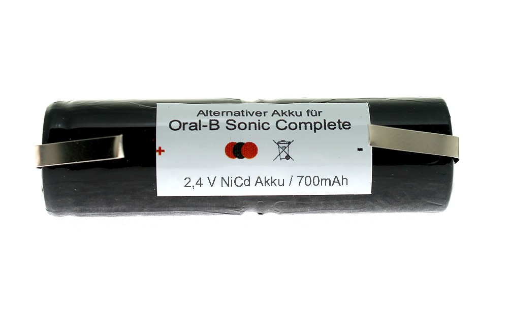 2,4 Volt NiCd Akku Braun Oral-B Sonic Complete mit 700mAh