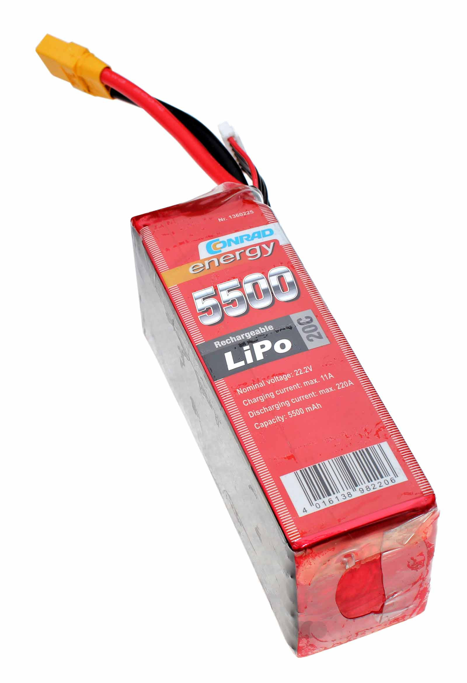 Akku Conrad energy LiPo 20C Eco-Line, Modellbau Softcase, 22,2V, 5500mAh
