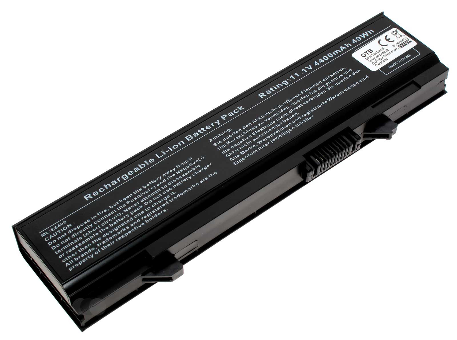 Akku für Dell Latitude E5400, E5500, wie 312-0762, KM668, RM656, X064D u.a., 11,1V, 4400mAh