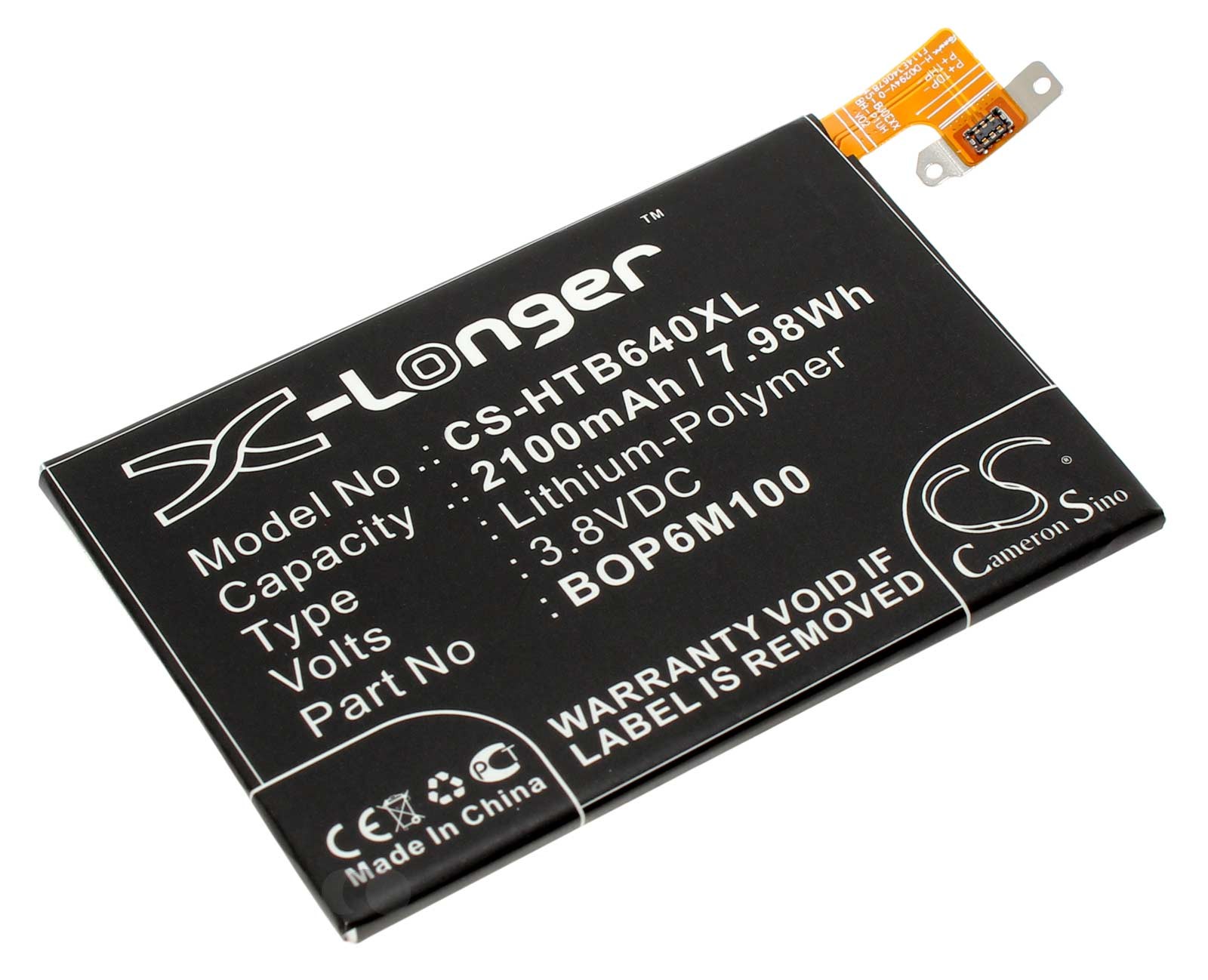 Alternativer Akku für HTC Handys, Smartphones 0P6B640, 0P8B200, HTC6515L, M5, One M8 Mini, One Mini 2, One Remix, mit 3,8 Volt und 2100mAh Kapazität, ersetzt original Akkus 35H00216-00M, B0P6M100, BOP6M100