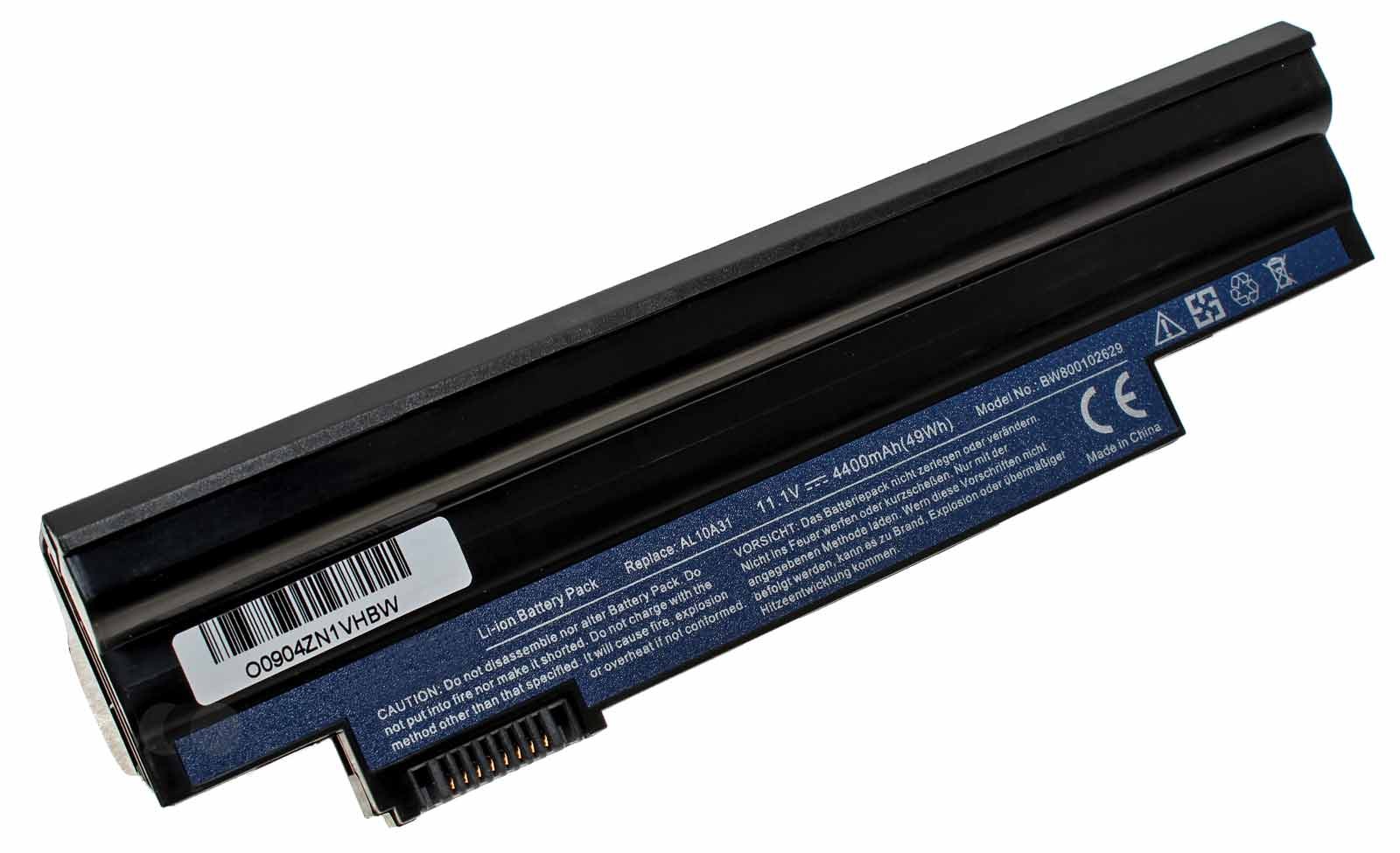 Akku für Acer Aspire D257 One D255 Happy 2 Notebook, ersetzt LC.BTP00.129, AK.003BT.071, AL10BW, 11,1V, 4400mAh