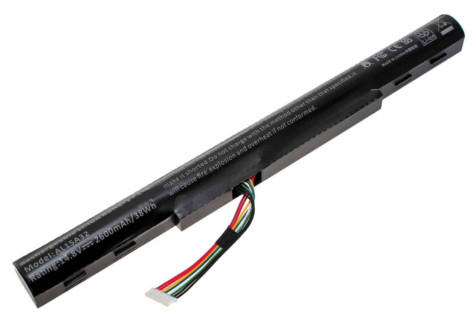 Akku für Acer Aspire E5-422, E5-722, V3-574, Travelmate P248-M-35L1 u.a., ersetzt AL15A32, 14,8V, 2600mAh