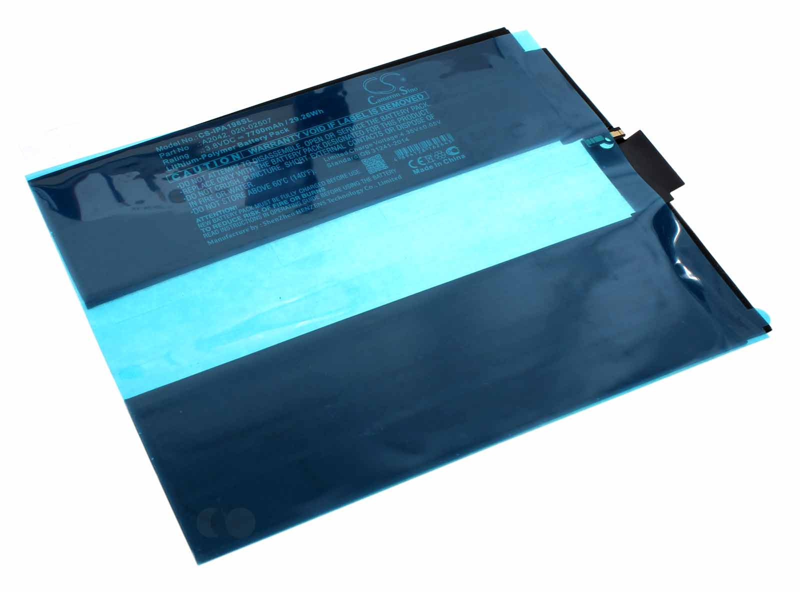 Akku für Apple iPad Pro 11 2018 A1980, A2013, A1934, A1979, ersetzt A2042, 020-02507, 3,8V, 7700mAh